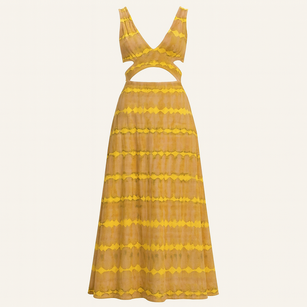 Damen Maxi Kleid mit Cut-Outs für Sommer 1