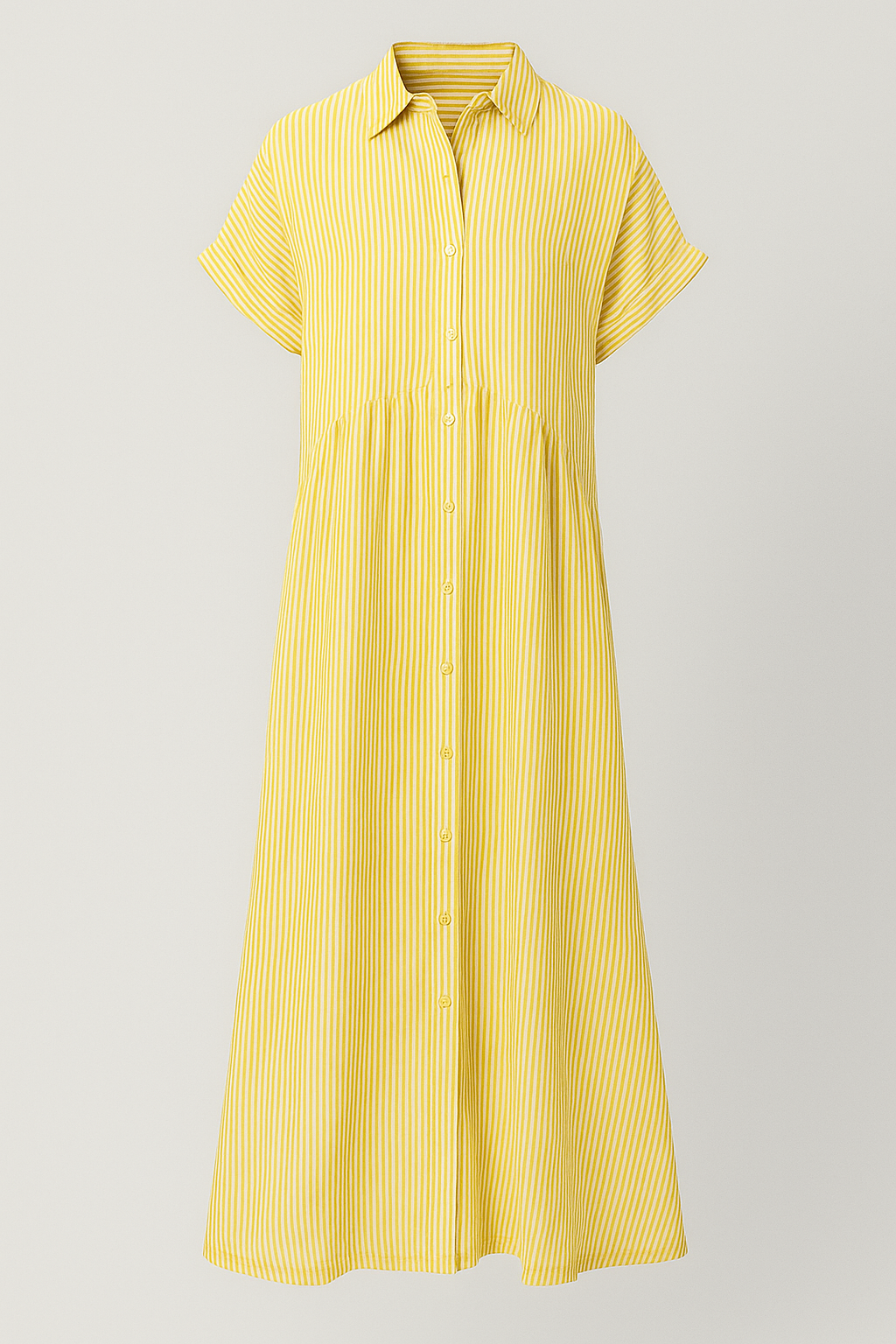 Damen Midi Kleid mit Taschen und Streifen 7