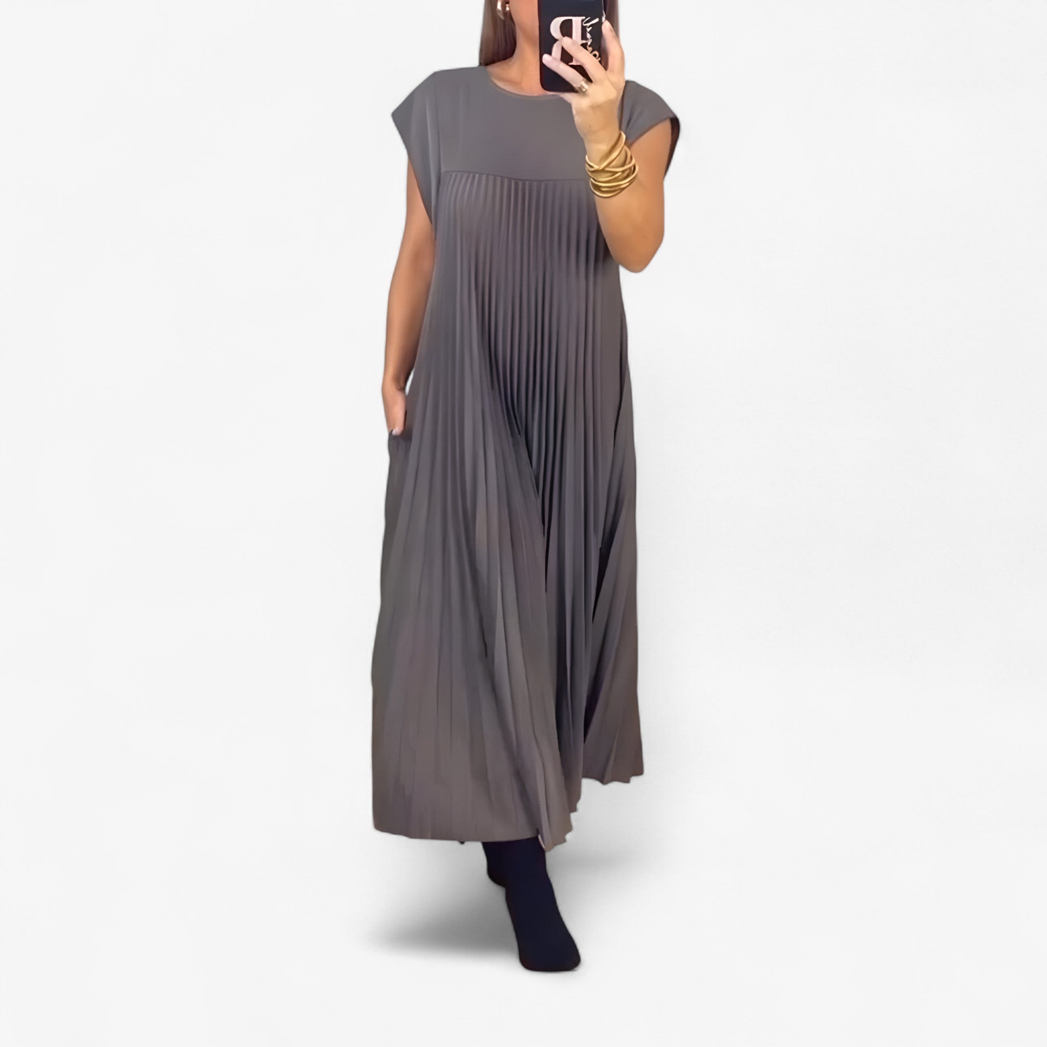 Aduana | Ärmelloses Kleid mit Eleganten Falten