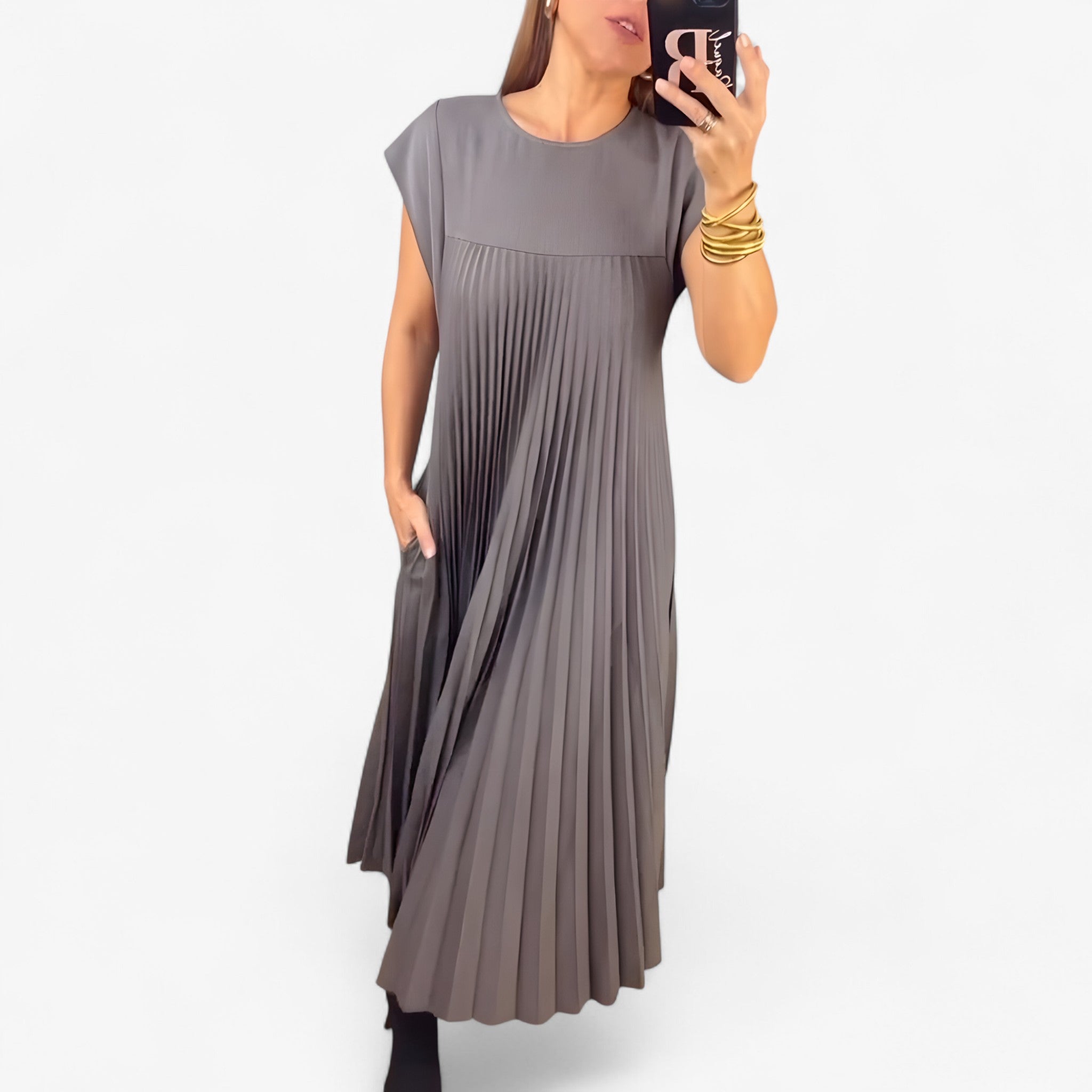 Aduana | Ärmelloses Kleid mit Eleganten Falten