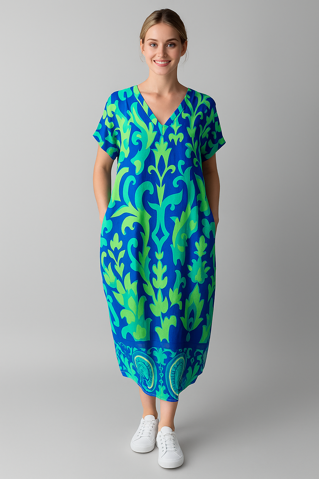 Elegantes Damenkleid Mit Blumenmuster 3