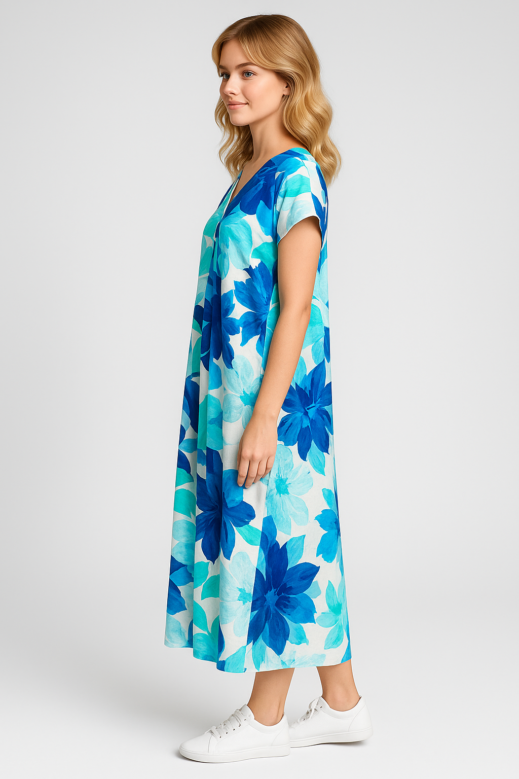 Elegantes Damenkleid Mit Blumenmuster 4