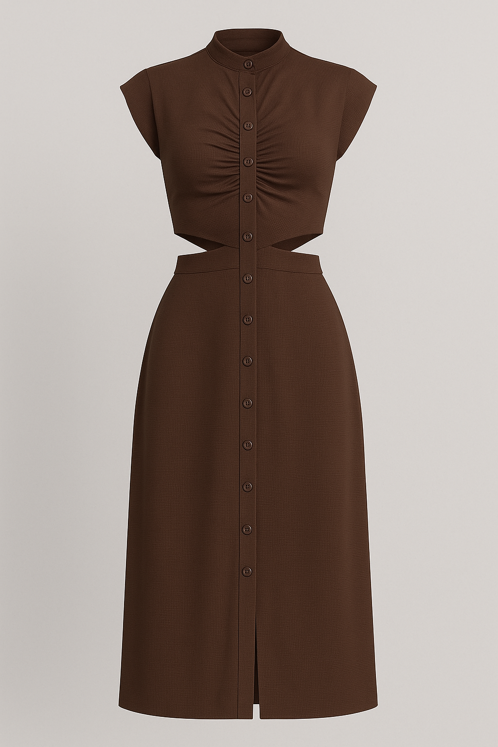 Elegantes Damenkleid mit Kapuze und Schlitz 3