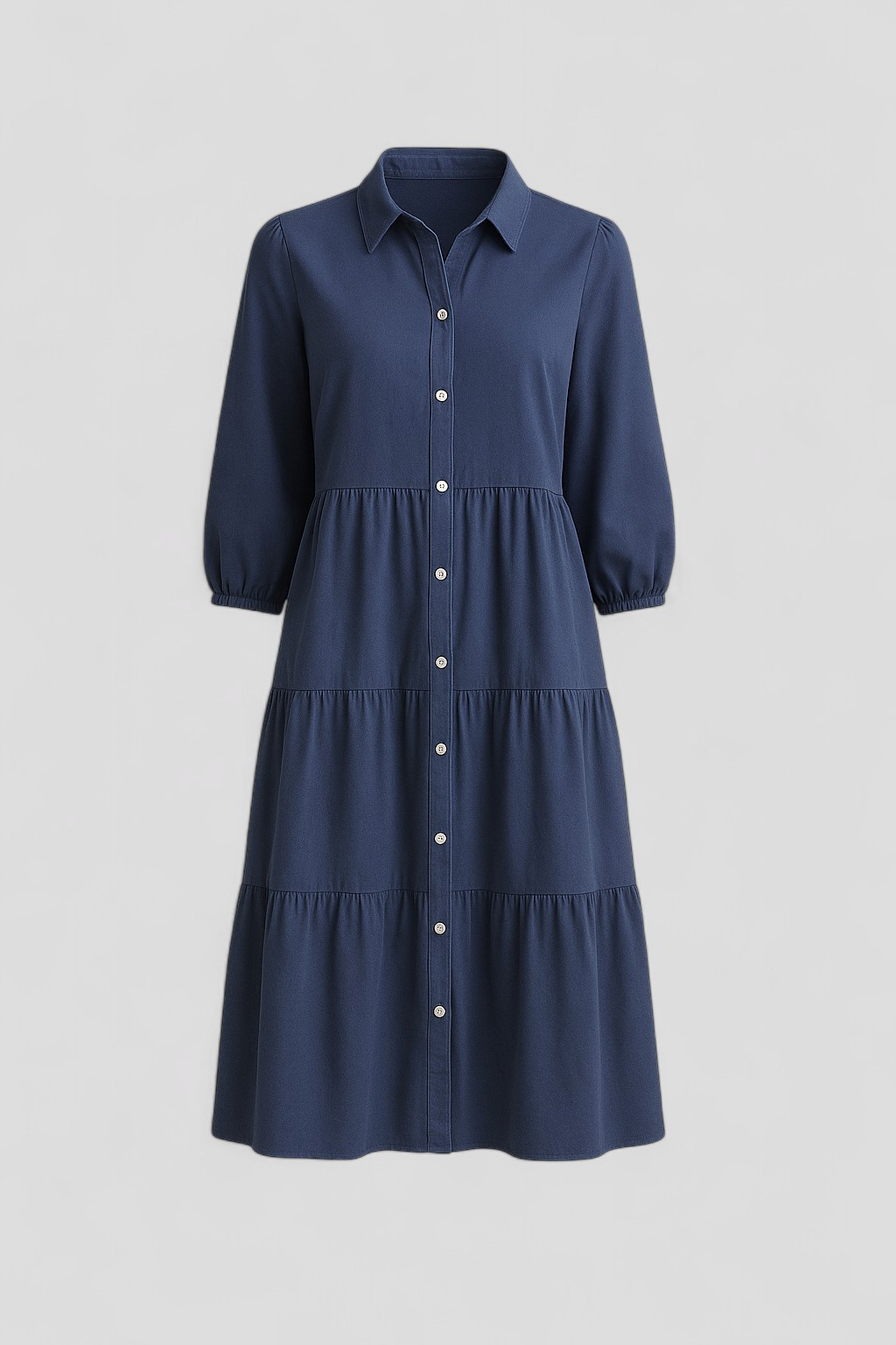 Elegantes Maxikleid Damen Mit Reverskragen 2