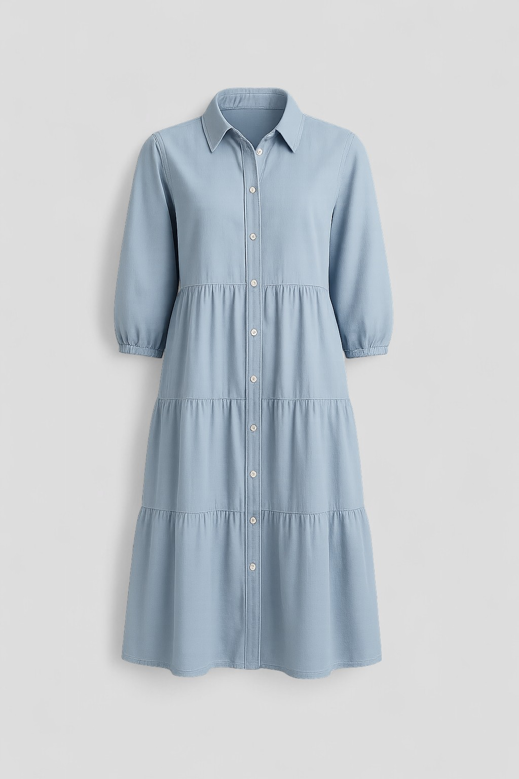 Elegantes Maxikleid Damen Mit Reverskragen 3