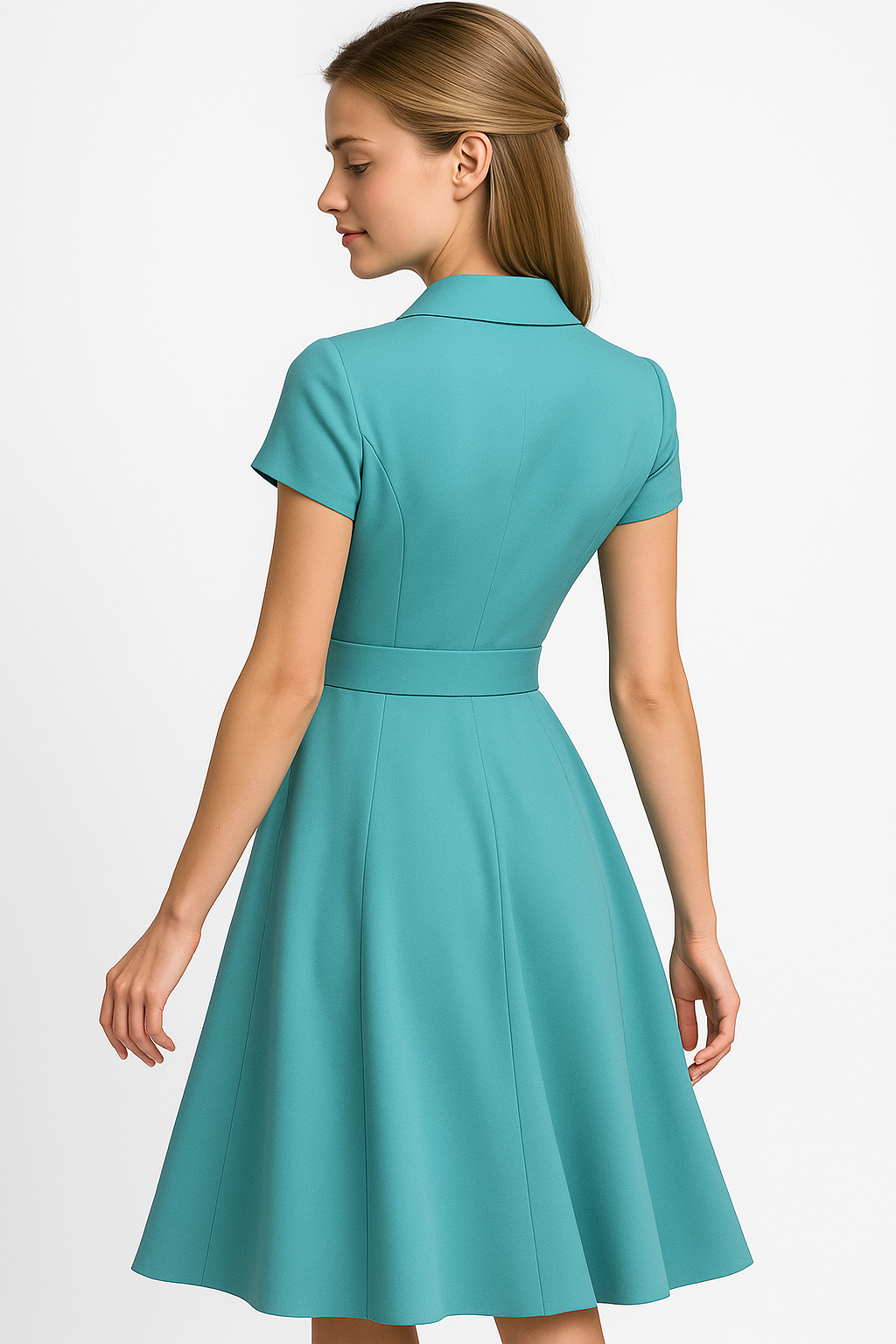 Elegantes Midi-Kleid für Damen mit Gürtel 4