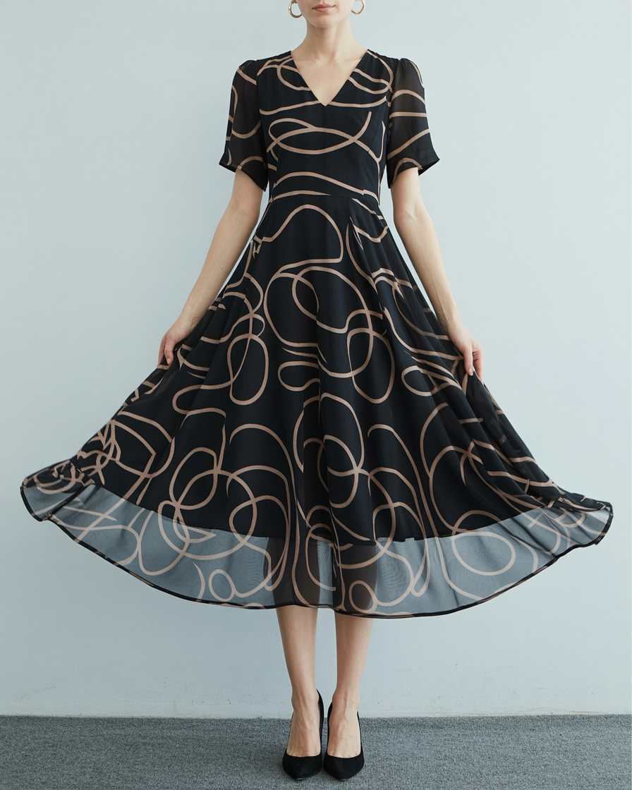 Eliana | Damen V-Ausschnitt Maxikleid