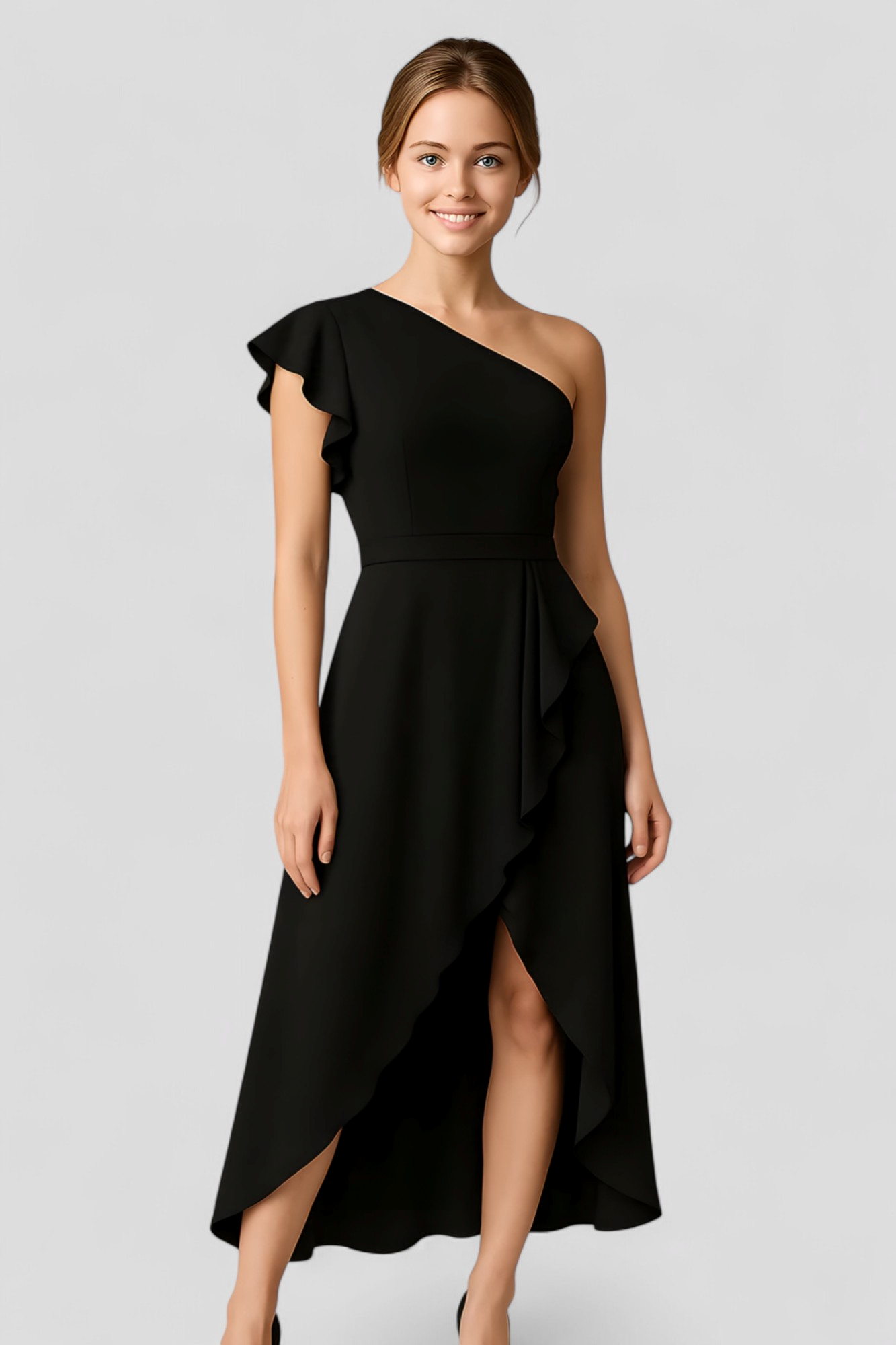 Sole | Asymmetrisches Damenkleid mit Rüschen