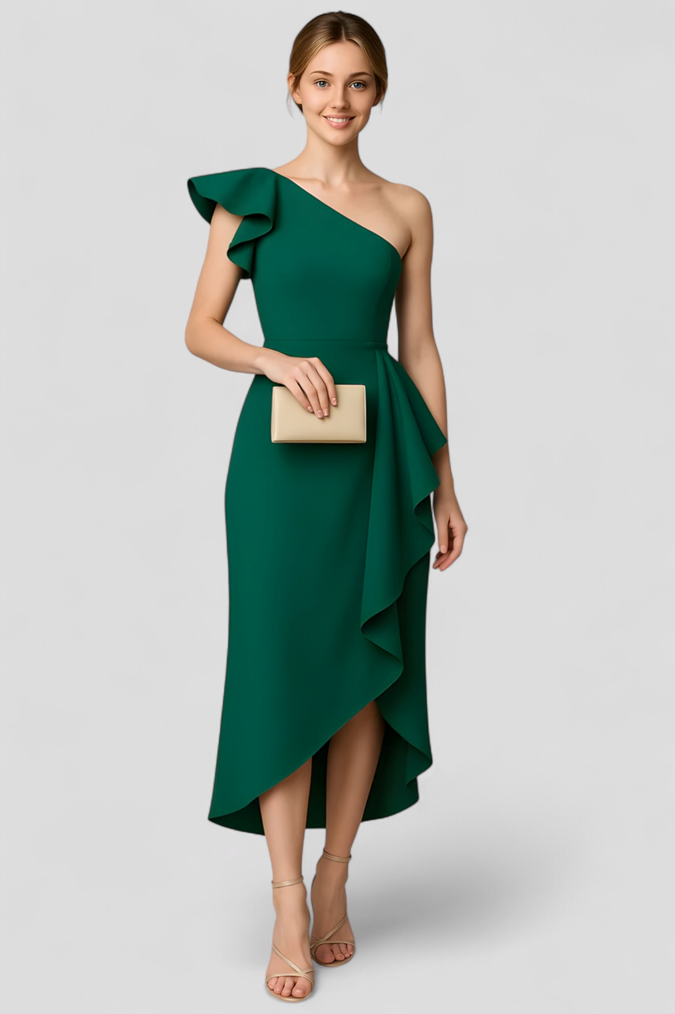 Sole | Asymmetrisches Damenkleid mit Rüschen