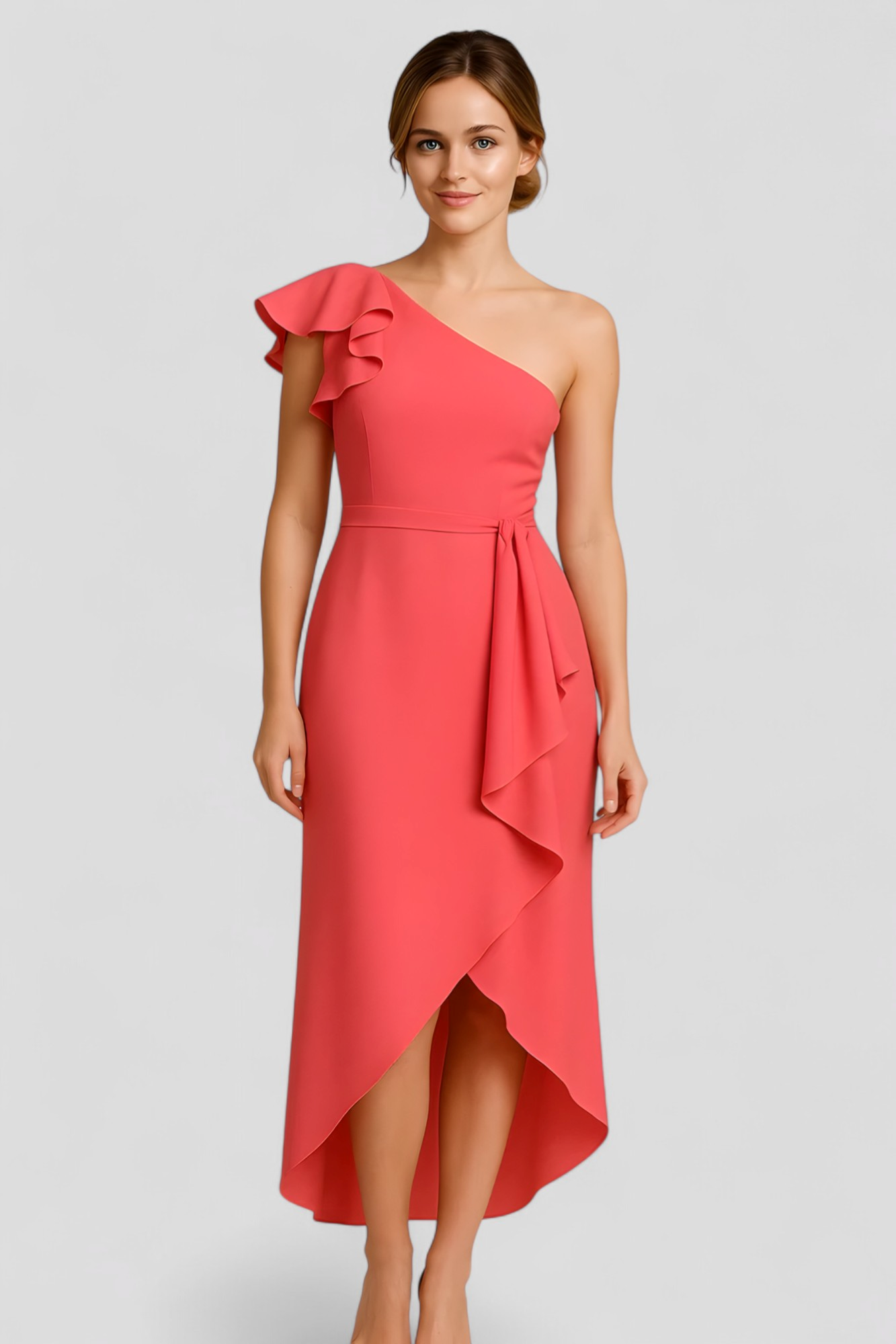 Sole | Asymmetrisches Damenkleid mit Rüschen