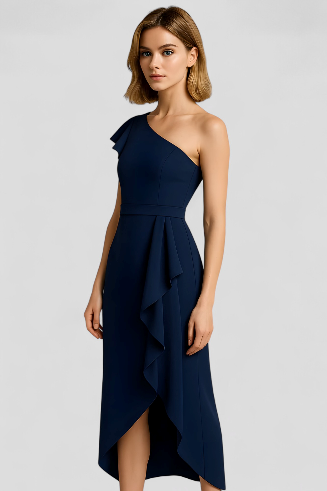Sole | Asymmetrisches Damenkleid mit Rüschen