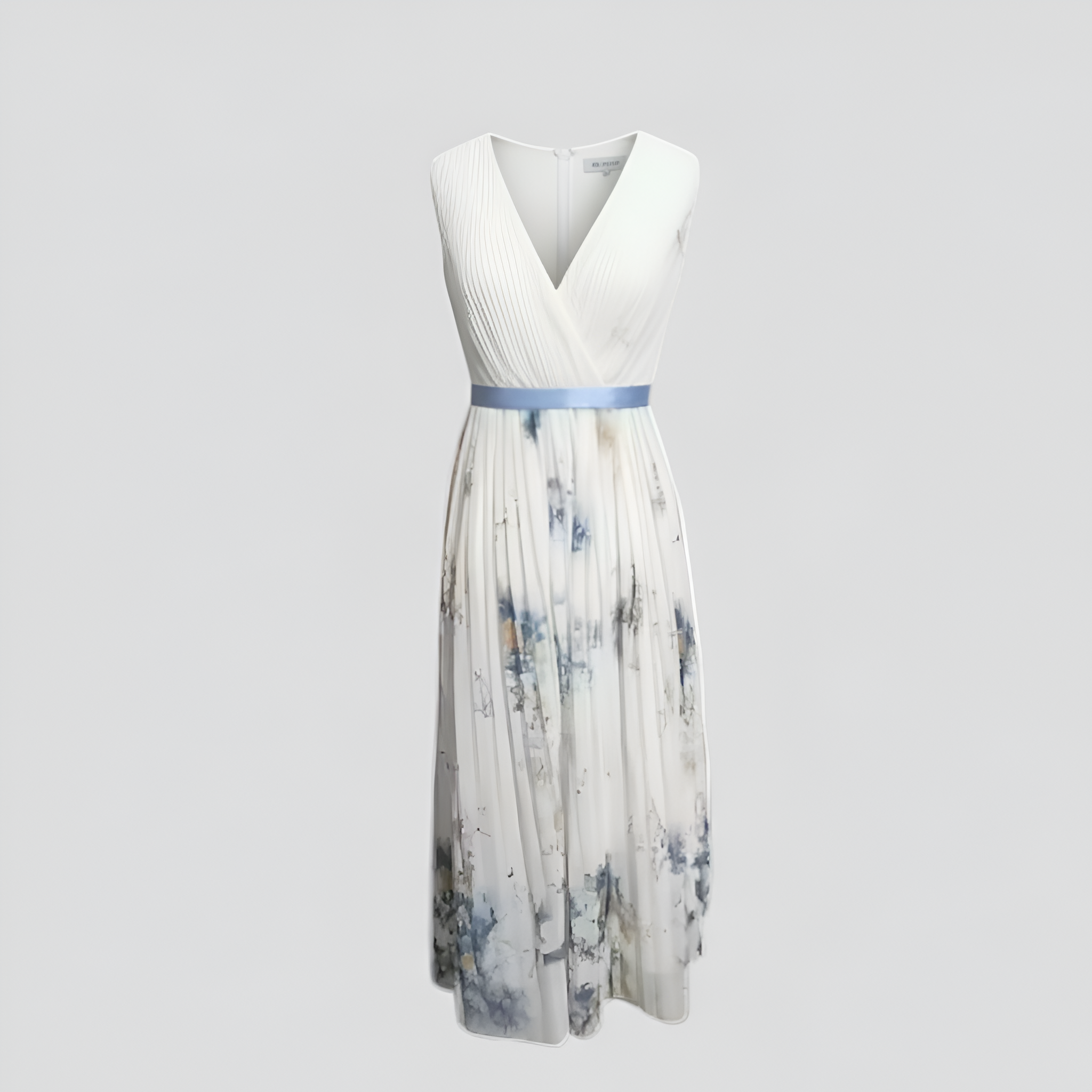 Luciana Damen Sommerkleid im Vintage-Stil mit Falten und Aquarellmuster
