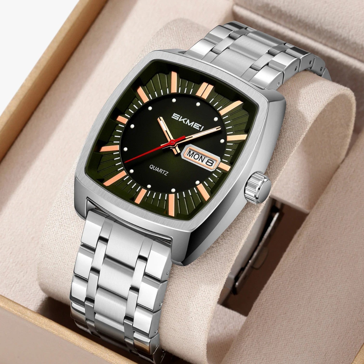 Alfred | Herrenarmbanduhr wasserdicht mit Datum und lumineszierendem Zifferblatt