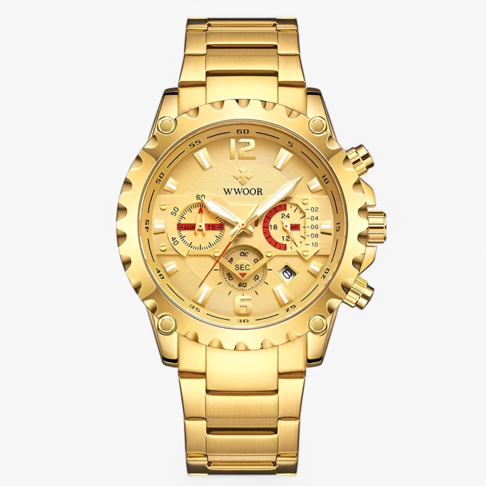 Cleo | Luxuriöse Chronographenarmbanduhr aus rostfreiem Stahla