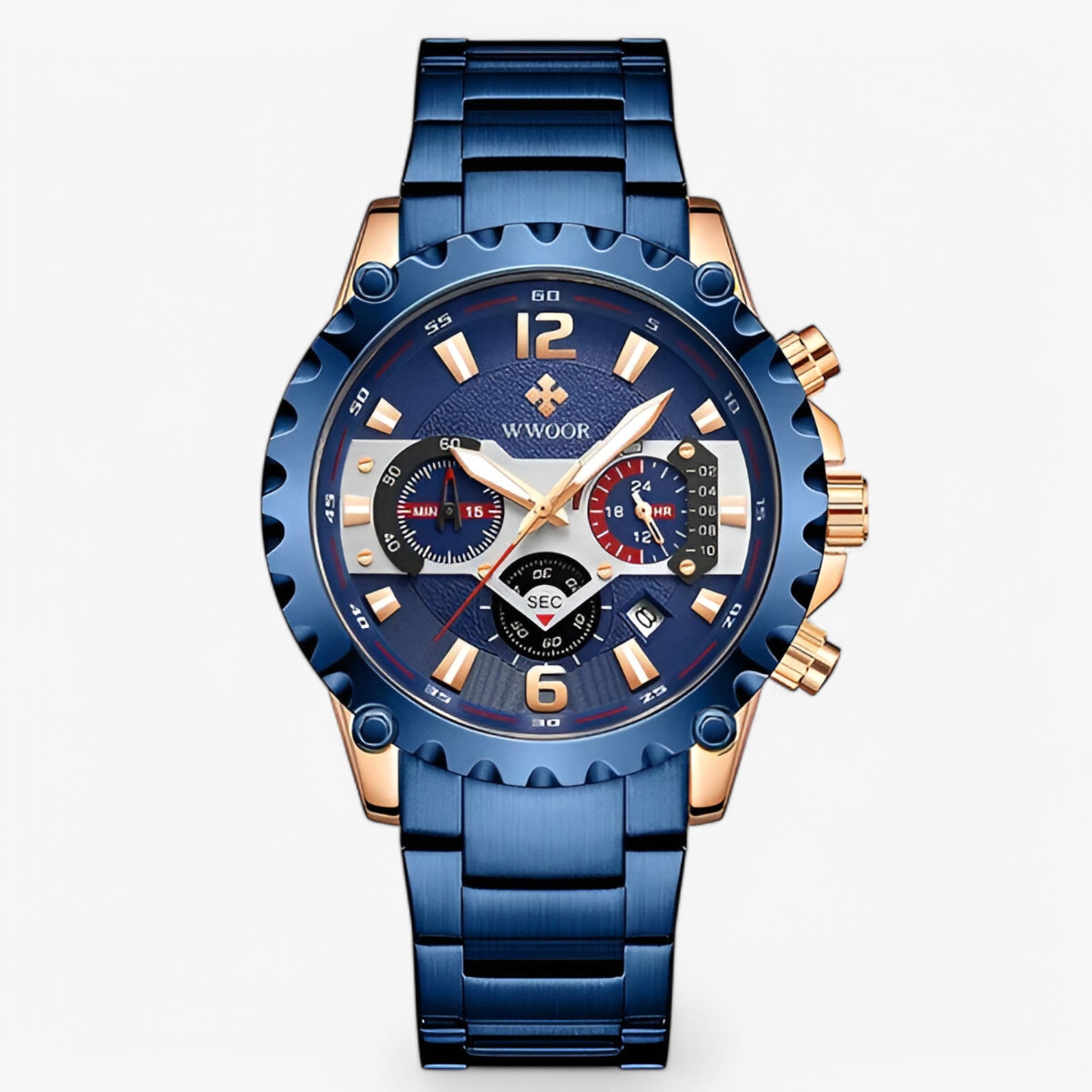 Cleo | Luxuriöse Chronographenarmbanduhr aus rostfreiem Stahla