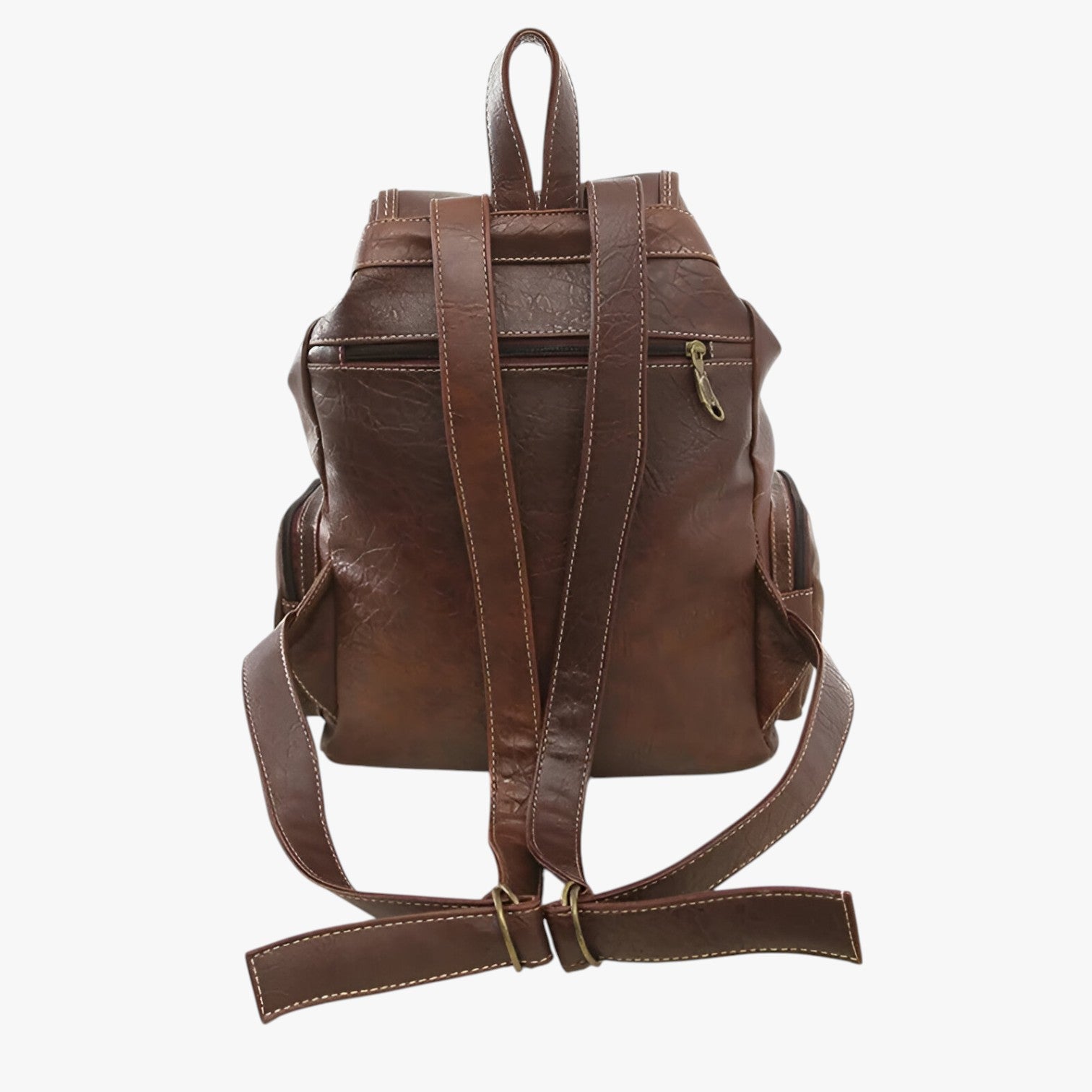 Brielle | Vintage Rucksack aus schwarzem PU-Leder, geräumig