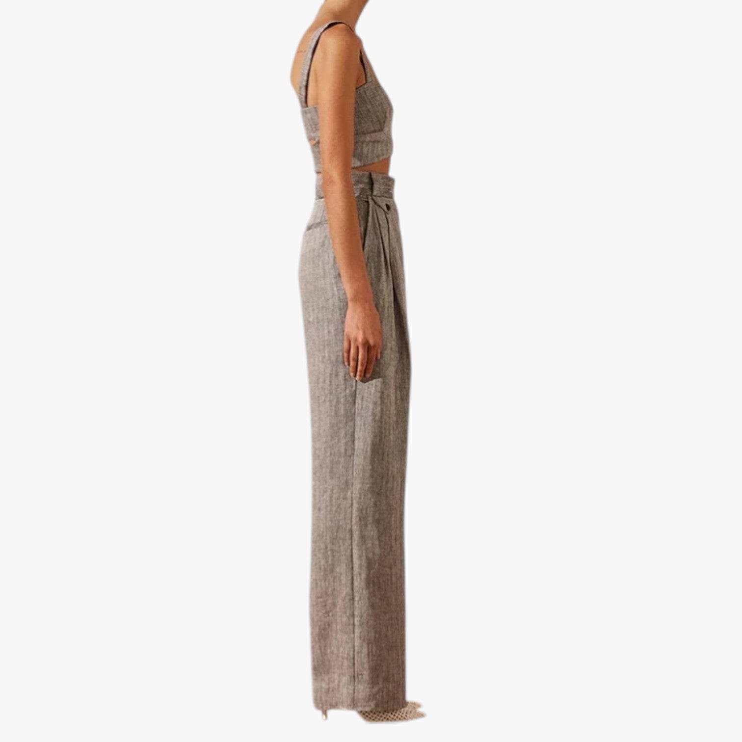 Vivian | Damenhose mit hohem Taillenumfang aus Leinen-Baumwolle, Eleganz, Frische & Freiheit den ganzen Tag