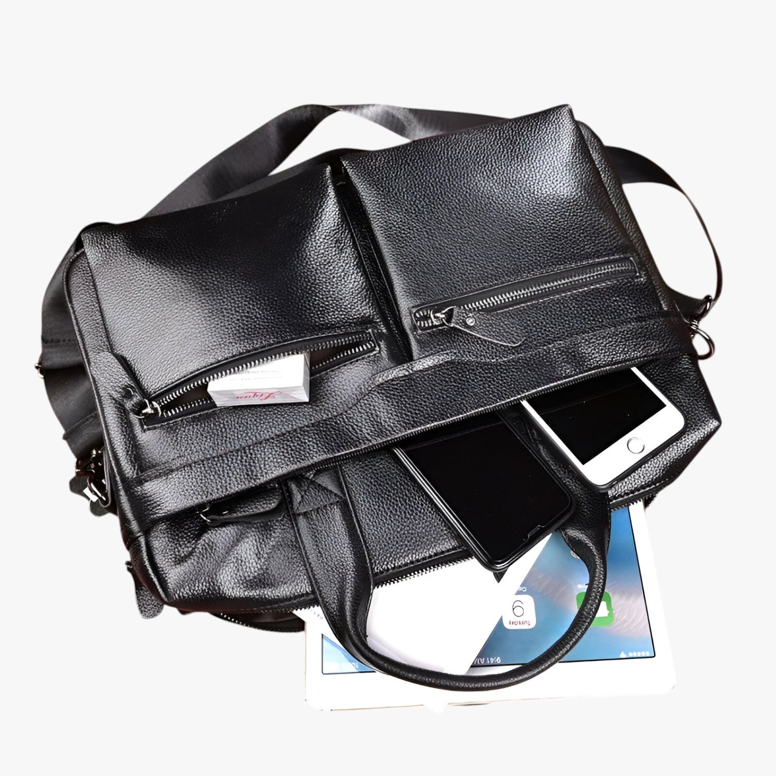 Benjamin | Elegante Herren Reisetasche aus echtem Leder Aktentasche Schultertasche für Laptop