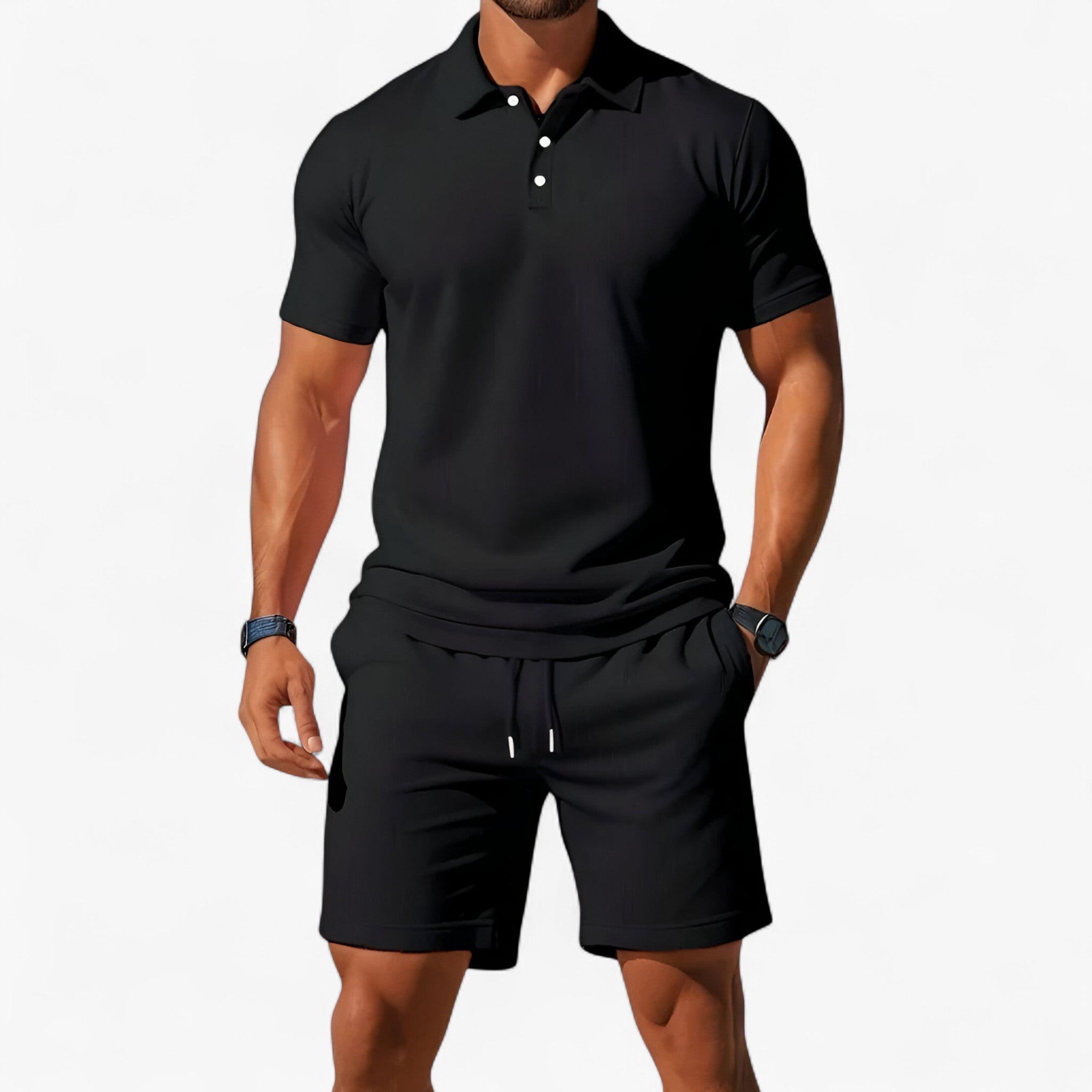 Herren Baumwoll Poloshirt Atmungsaktiv Kurzarm 3