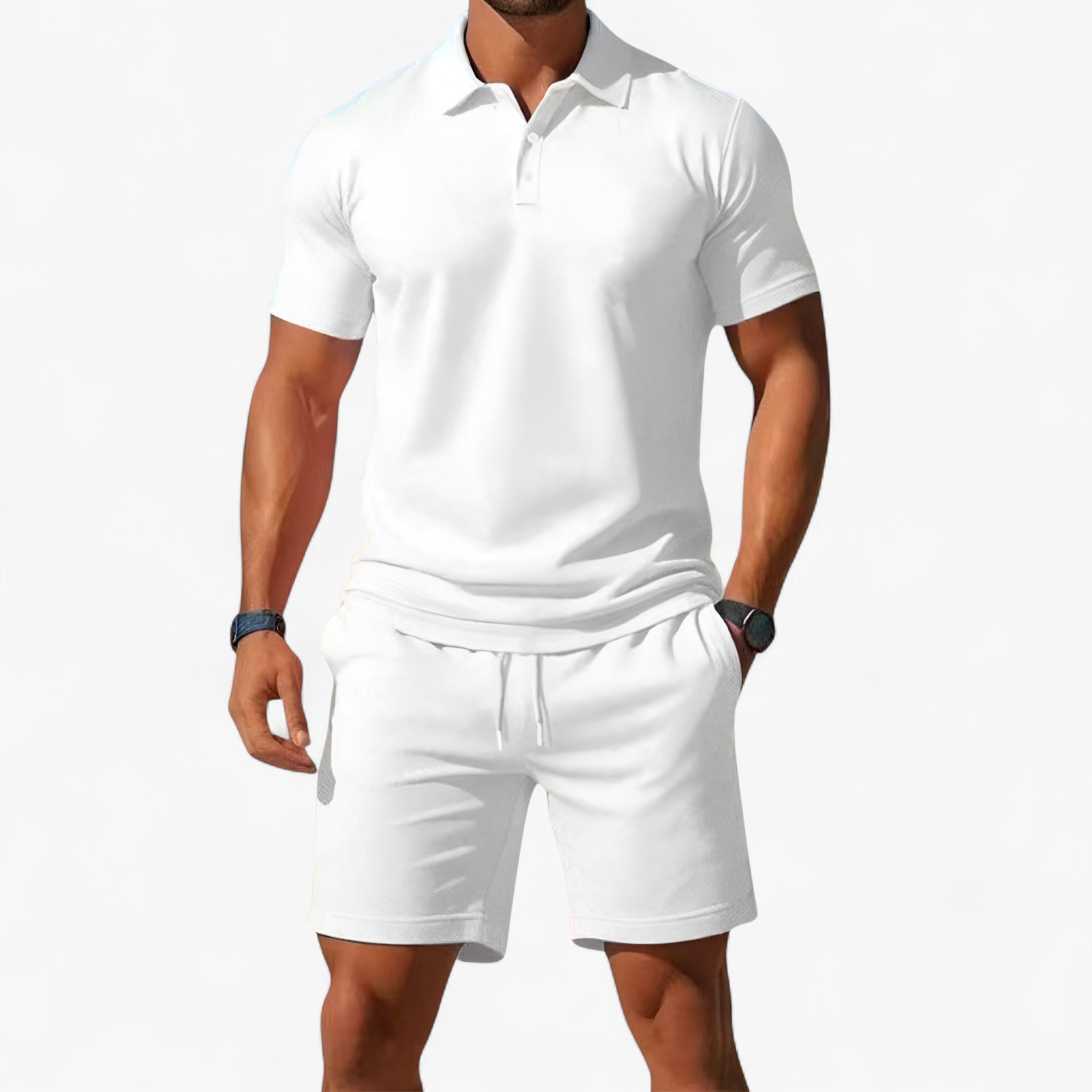 Herren Baumwoll Poloshirt Atmungsaktiv Kurzarm 5