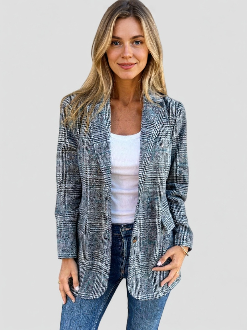 Herren Sakko Mit Karomuster Eleganter Blazer 2