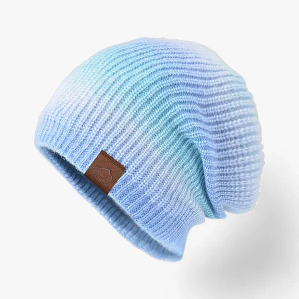 Bunte Plüschstrickmütze - Gemütlich und Modisch - Farbverlauf blau 56-60cm - Bunte Plüschstrickmütze - Gemütlich und Modisch - €25 - Concept Frankfurt