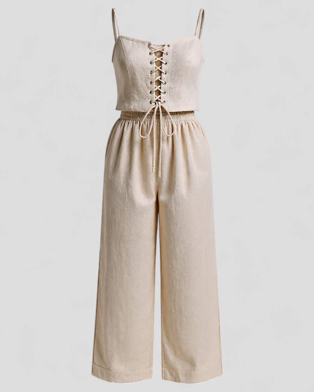 Leinen Set Damen – Elegantes Top und Hose 0