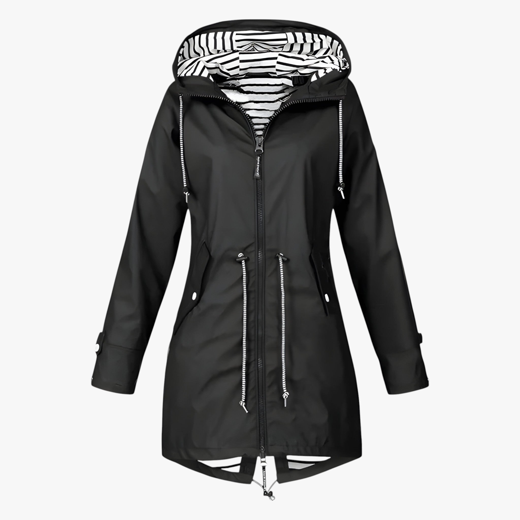 Beatrice | Wasserdichter Parka – Verstellbare Passform mit gestreifter Kapuzenfutter