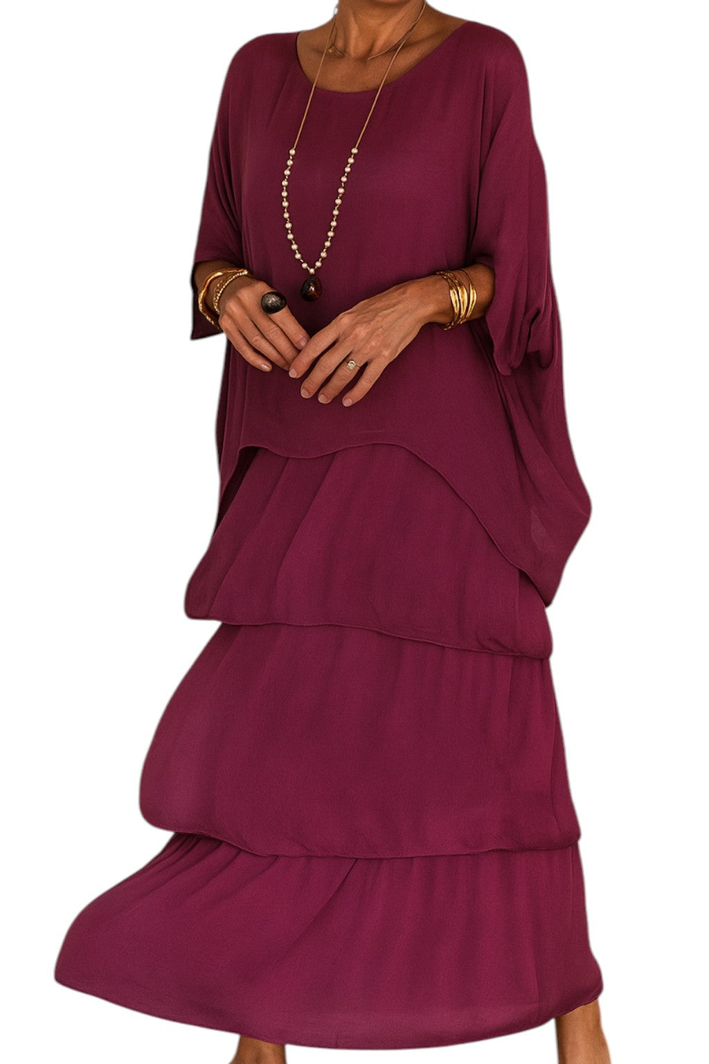 Maxikleid Damen Festlich A-Linie Elegantes Kleid 6