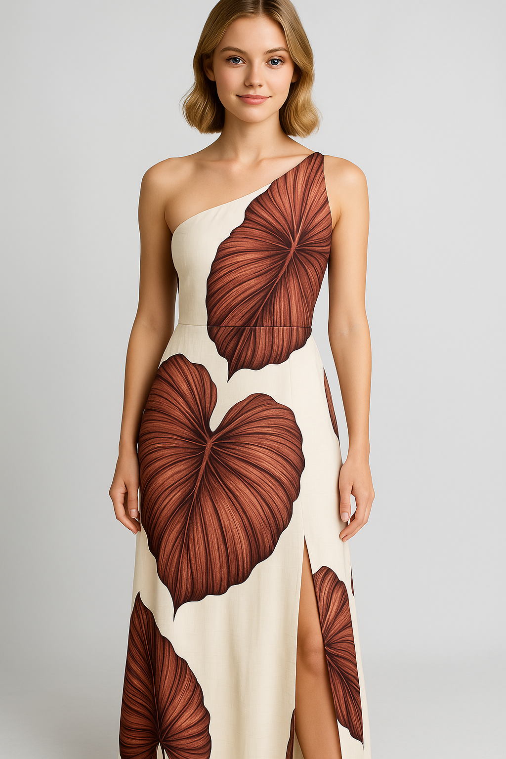 Maxikleid Sommer Damen Ein Schulterträger 2