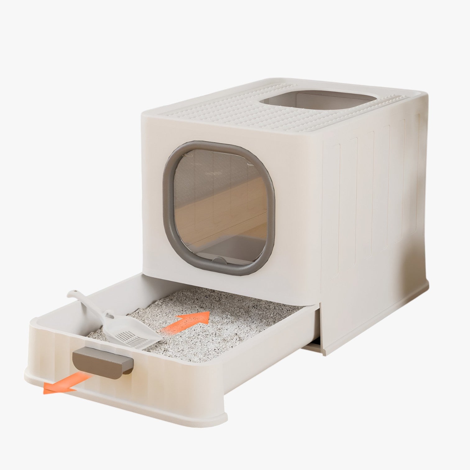 Zinnia | Große Katzenbox mit Kratzbrett Weniger Geruch, mehr Komfort