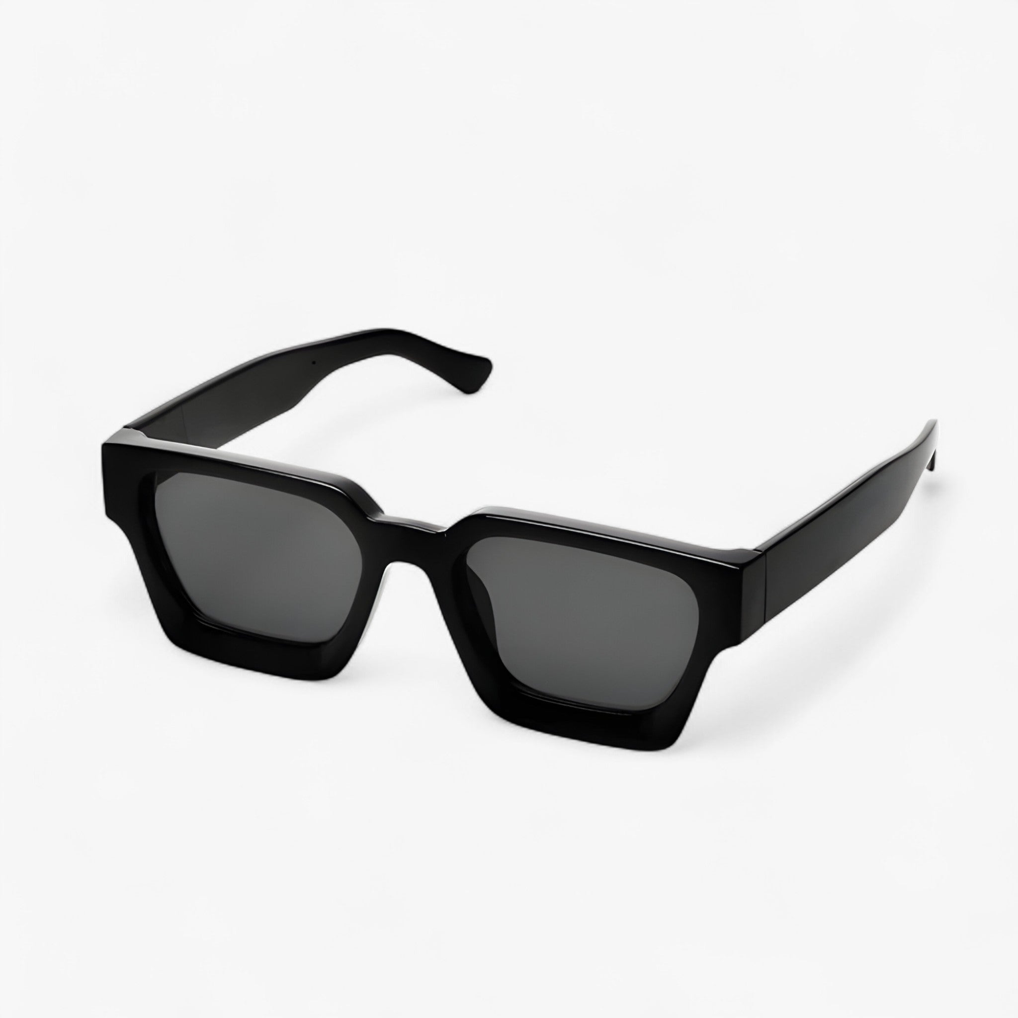 Alaric | Luxe unisex quadratische schwarze Sonnenbrille