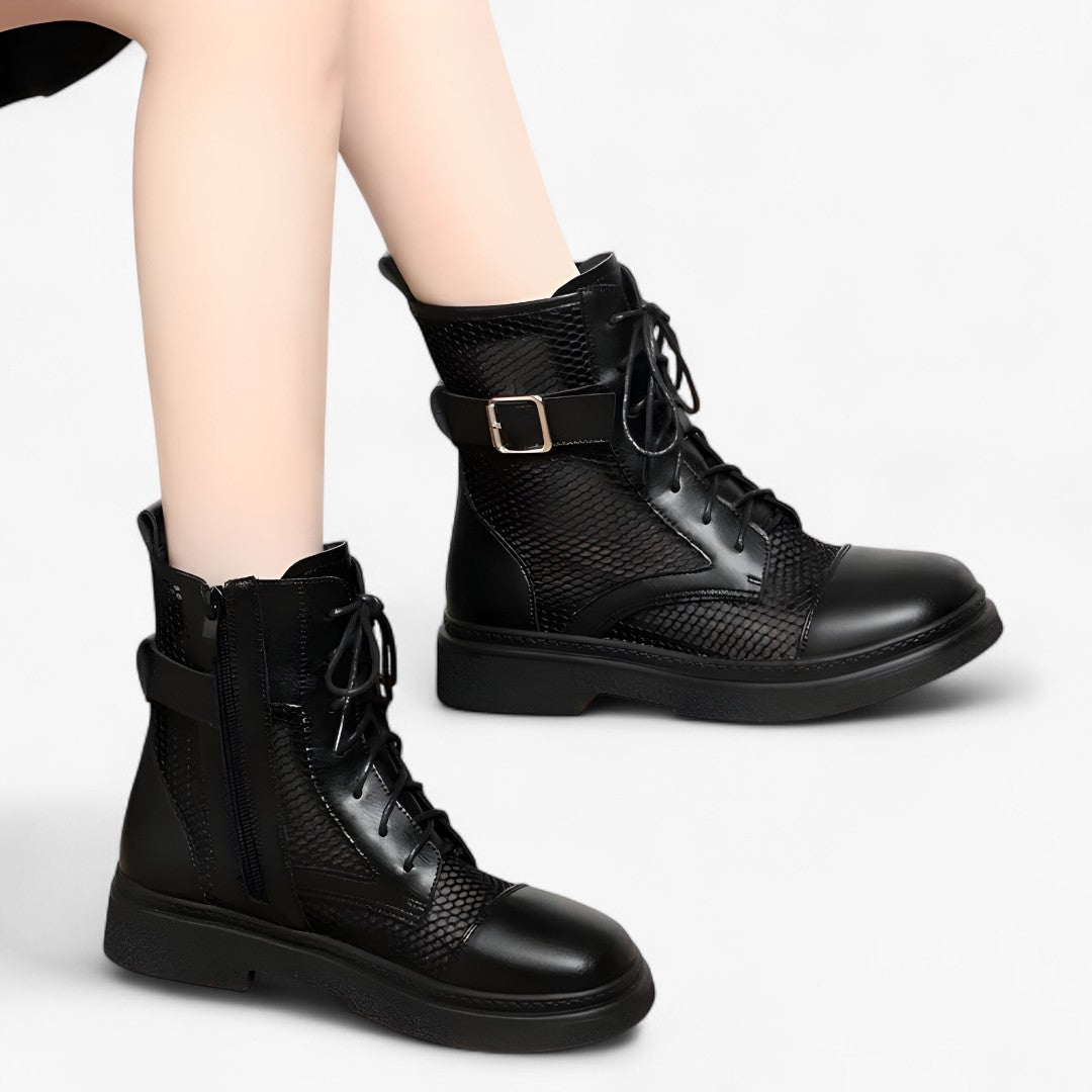 Talia | Netzstiefel mit Schnürung und dünnem Plateau für den Sommer