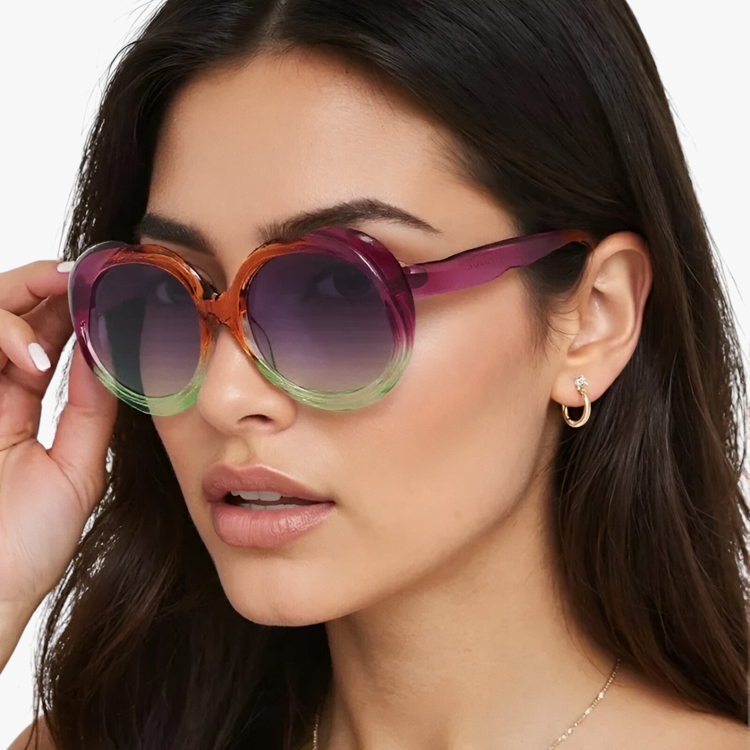 Camila | Ovaler Sonnenbrille aus Metall UV400