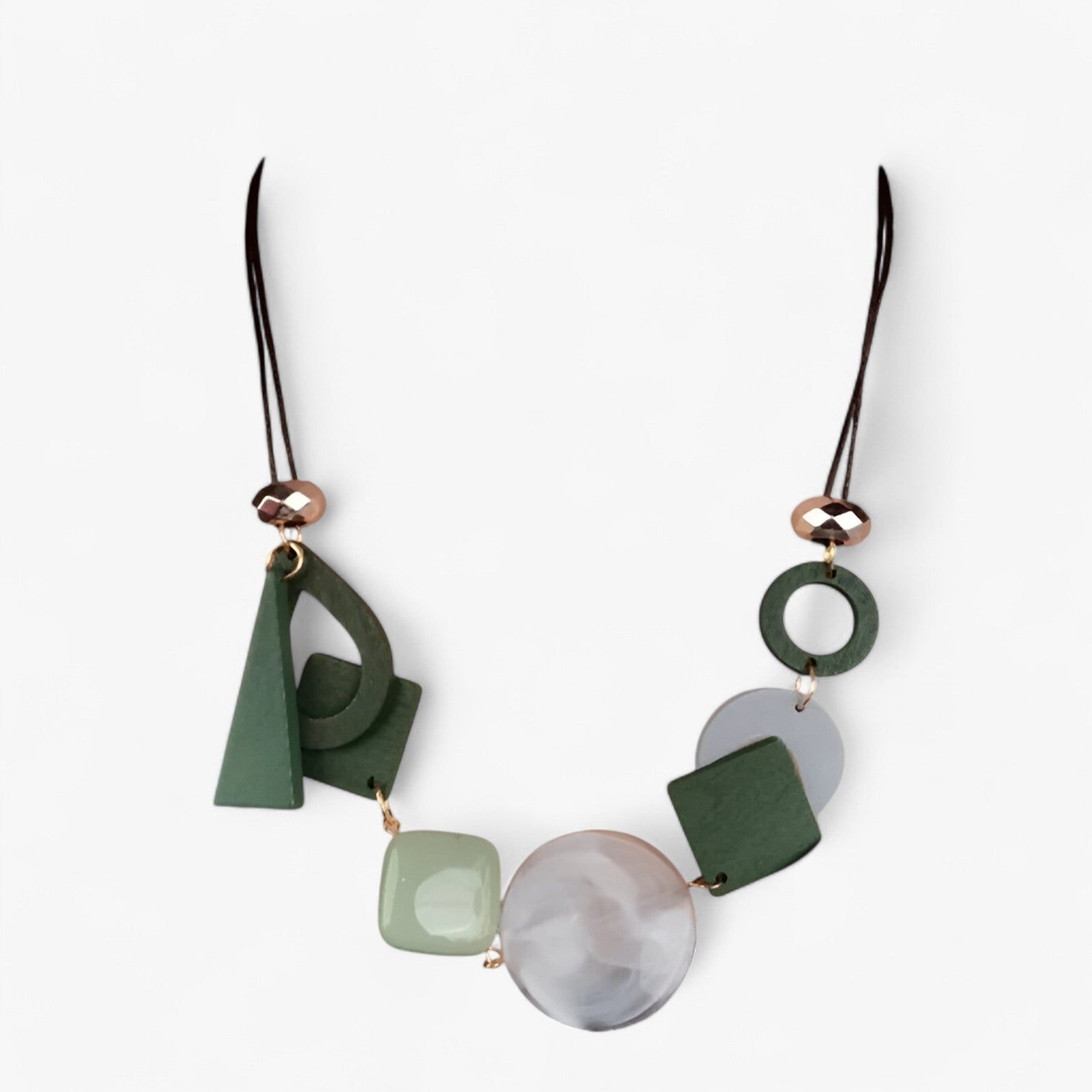 Vintage Geometrische Anhänger Halskette – Handgefertigte Ethnische Eleganz - Grau - Vintage Geometrische Anhänger Halskette – Handgefertigte Ethnische Eleganz - €25 - Concept Neurenberg