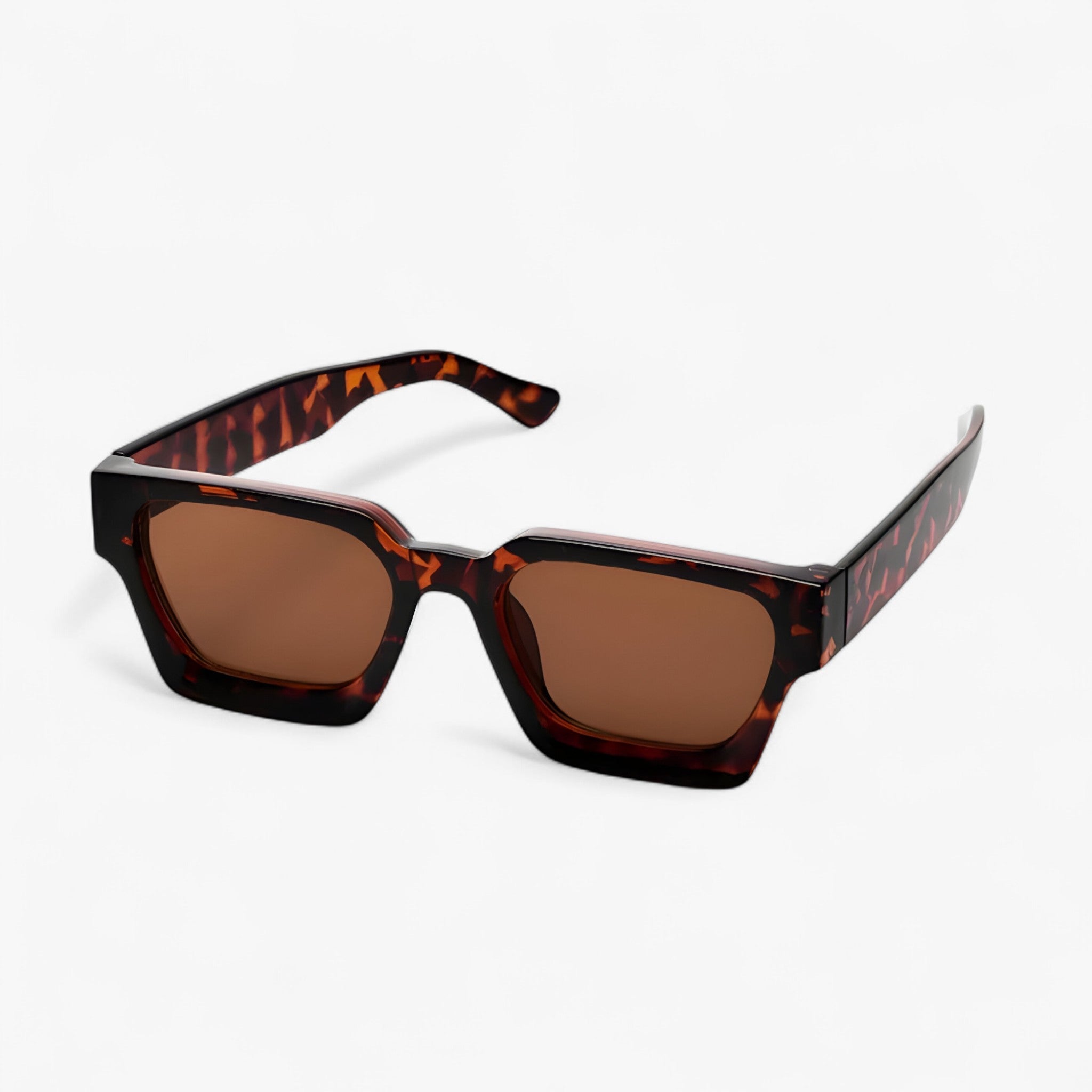 Alaric | Luxe unisex quadratische schwarze Sonnenbrille