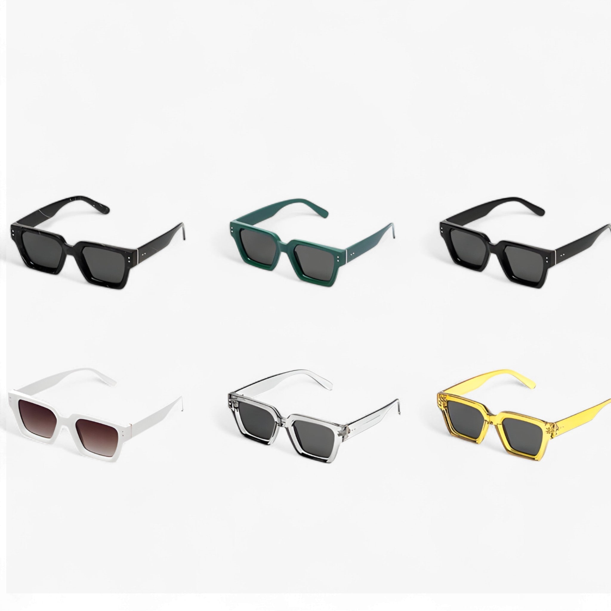 Alaric | Luxe unisex quadratische schwarze Sonnenbrille