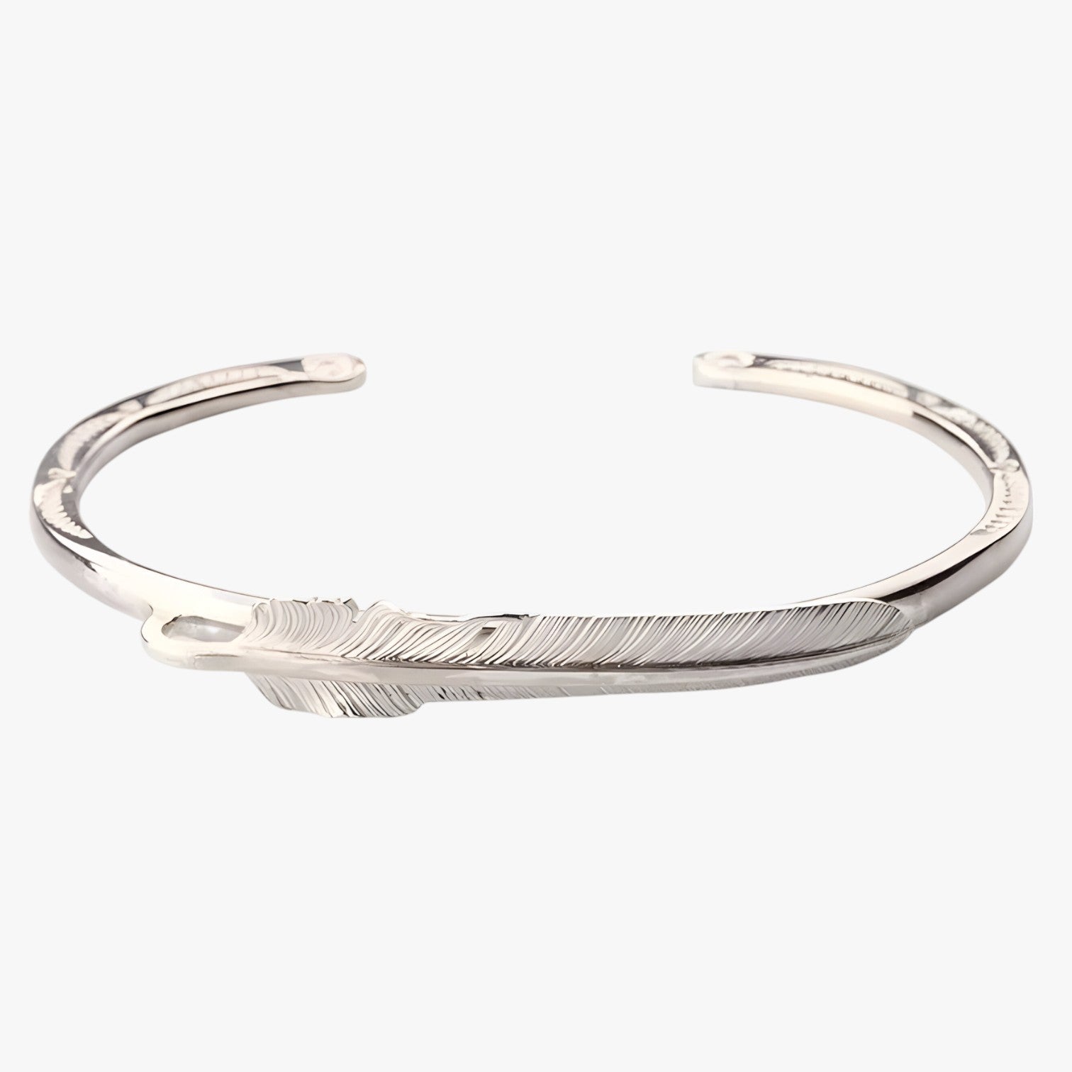 Jayce | Armband aus 925er Silber mit Goldener Feder im Vintage Punk Stil