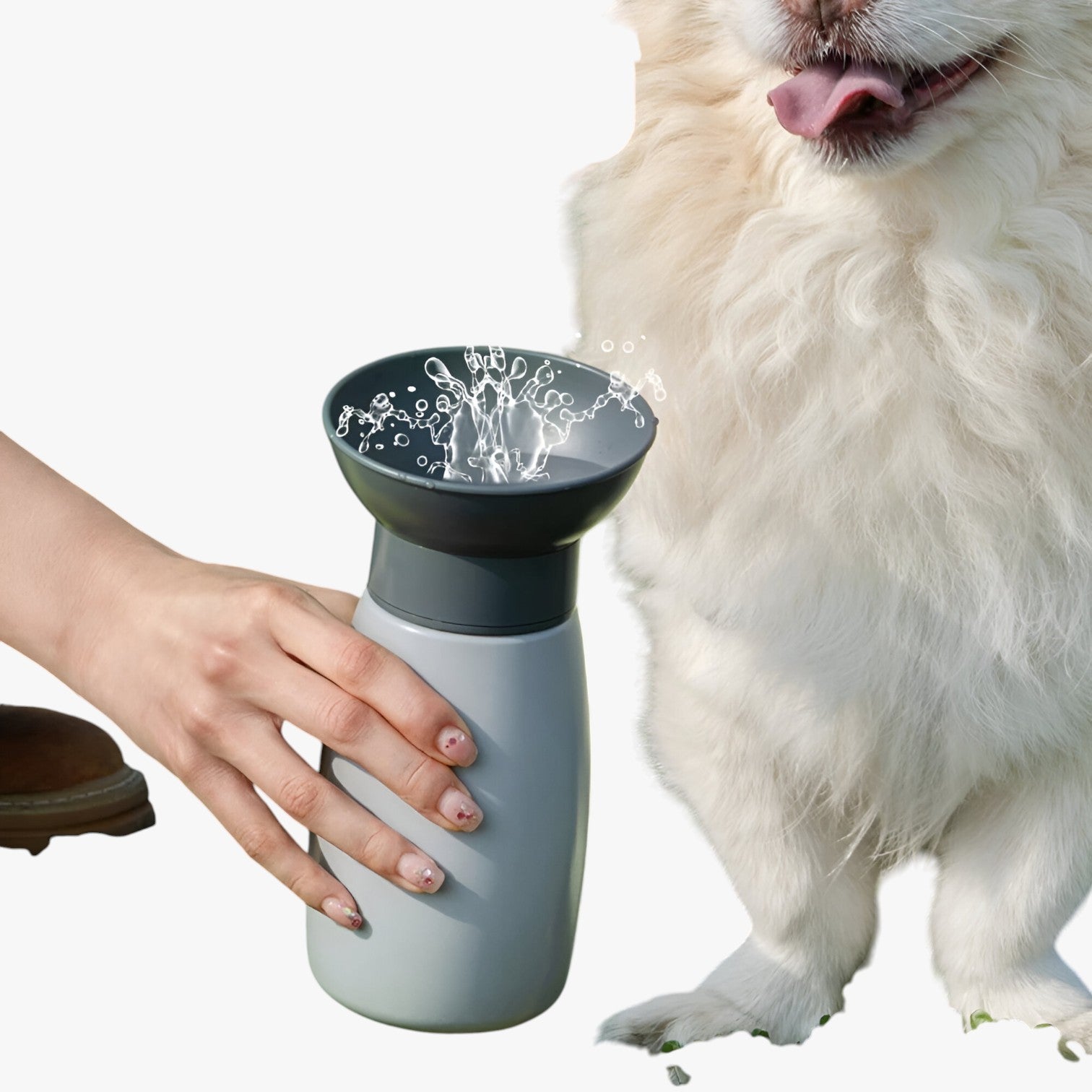 Theo | Tragbare Wasserflasche für Hunde und Katzen, Außenspender