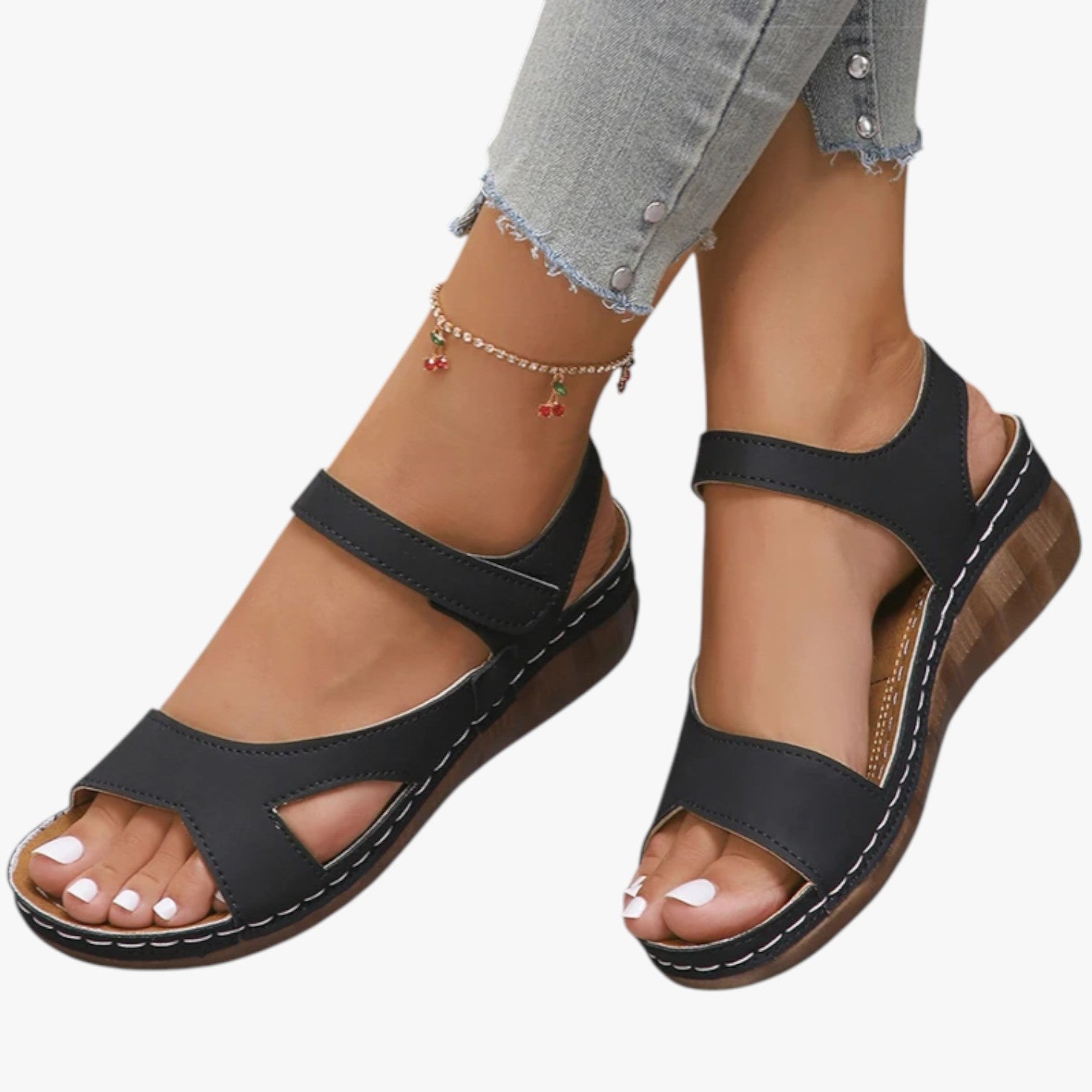 Amira | Damen-Sandalen Bequeme Leichte mit Flacherabsatz