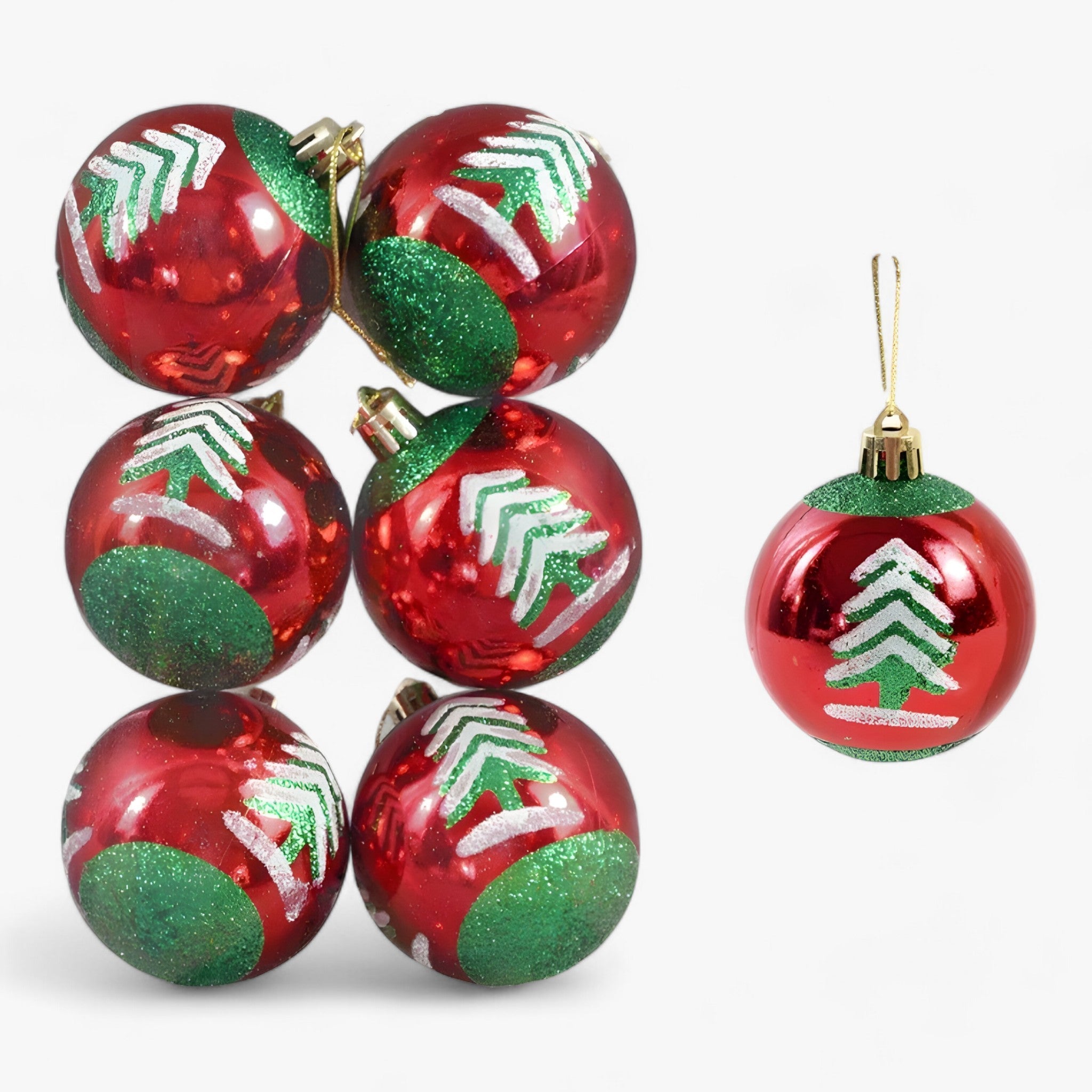 Weihnachten | 6 Stück Weihnachtskugeln – ideale Dekorationen für den Baum - I 6cm - Weihnachten | 6 Stück Weihnachtskugeln – ideale Dekorationen für den Baum - €25 - Concept Düsseldorf