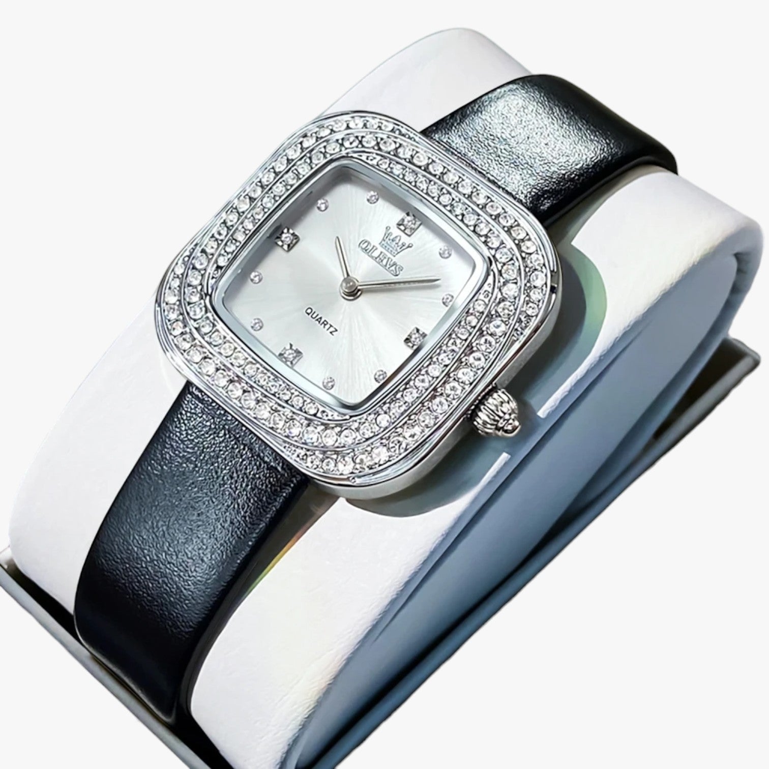 Blair | Elegante quadratische Lederuhr