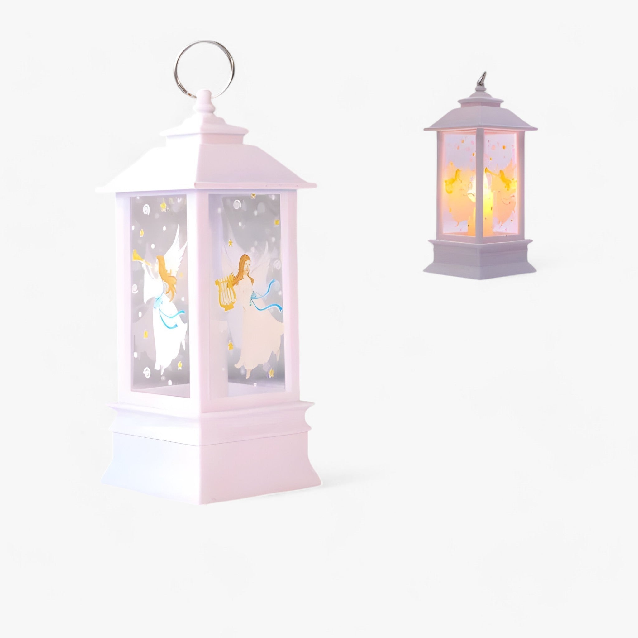 Beleuchtete Laterne mit Schneemann und Weihnachtsmann – festlicher Baumschmuck und Heimdekoration - G - Beleuchtete Laterne mit Schneemann und Weihnachtsmann – festlicher Baumschmuck und Heimdekoration- €25 - Concept Neurenberg
