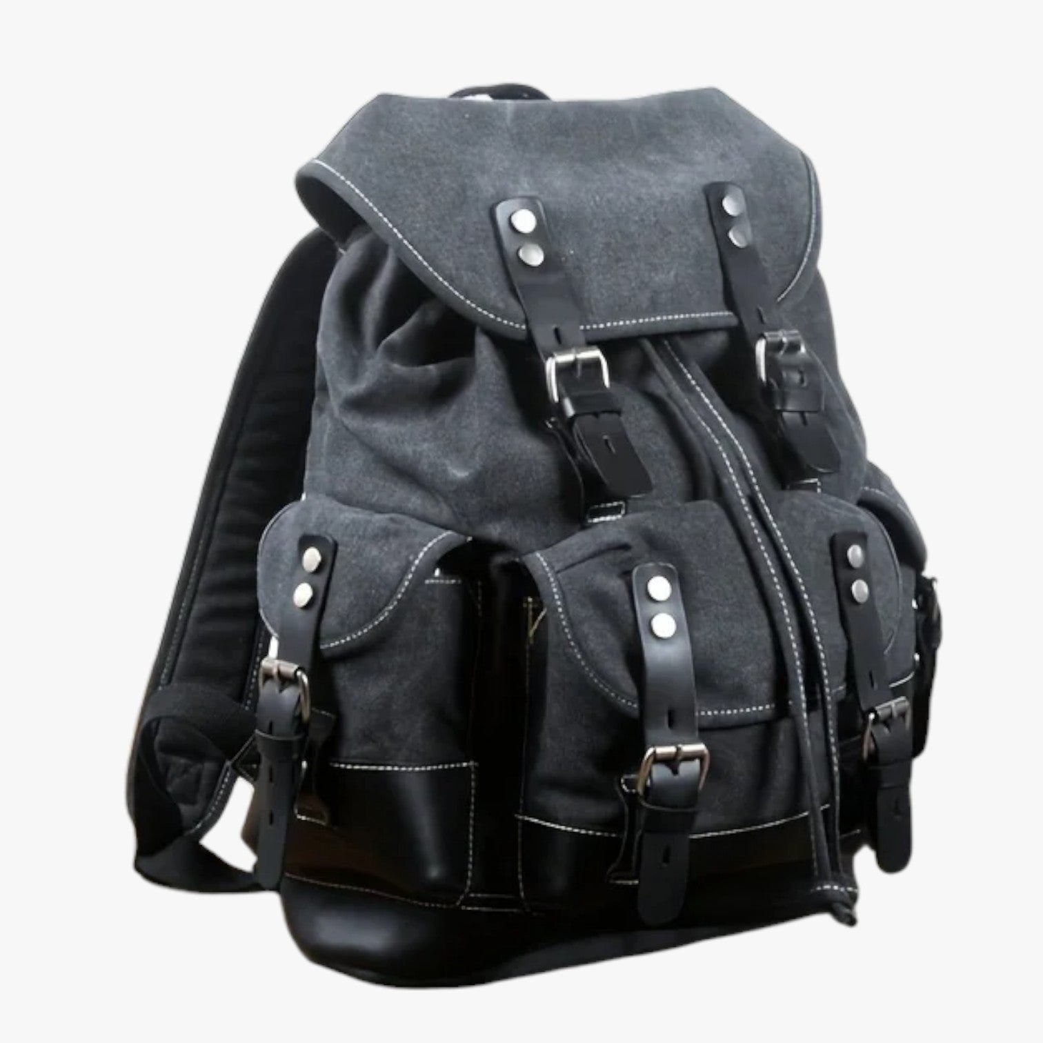 Conor | Rucksack für Trekking aus Stoff und Leder mit Großem Fassungsvermögen