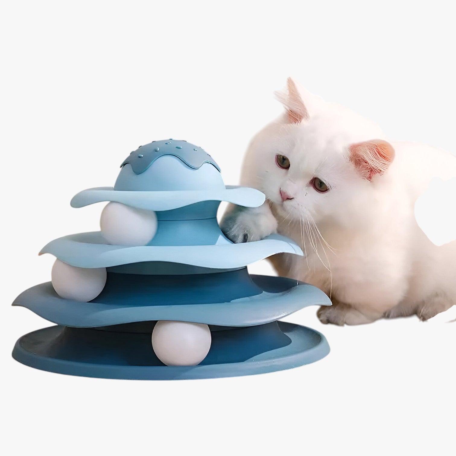 Clover | Interaktive Türme mit 4 Etagen – Spaßspielzeug für aktive Katzen
