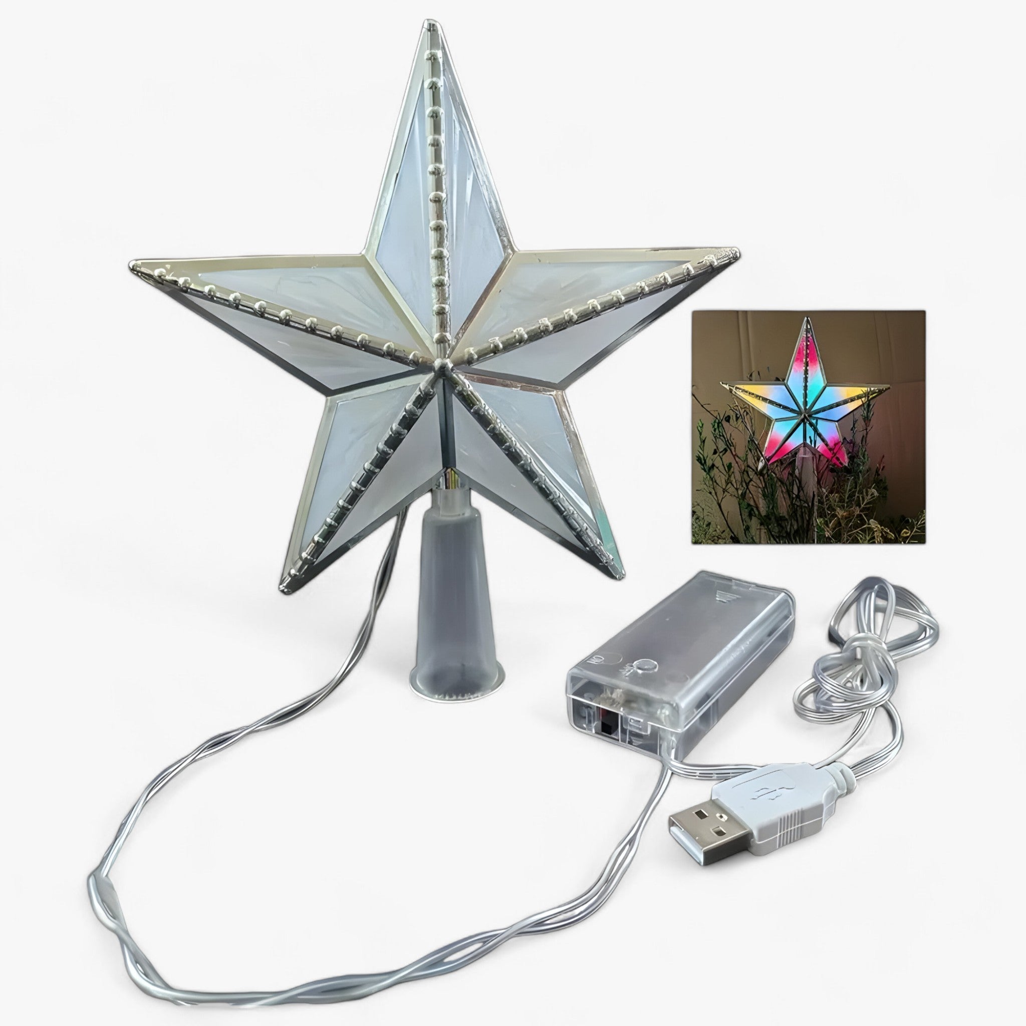Topper Star | LED Leuchtende Stern mit Fünf Spitzen für den Weihnachtsbaum - Multicolor B - Topper Star | LED Leuchtende Stern mit Fünf Spitzen für den Weihnachtsbaum - €25 - Concept Düsseldorf