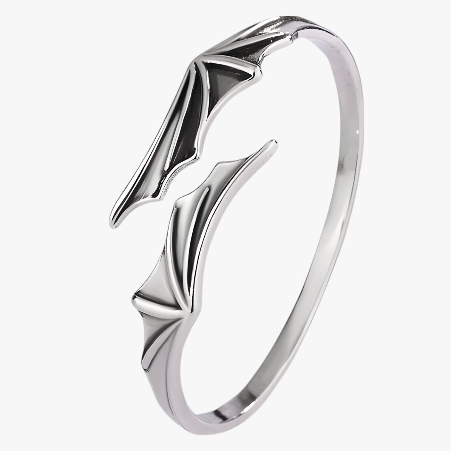 Jayce | Armband aus 925er Silber mit Goldener Feder im Vintage Punk Stil