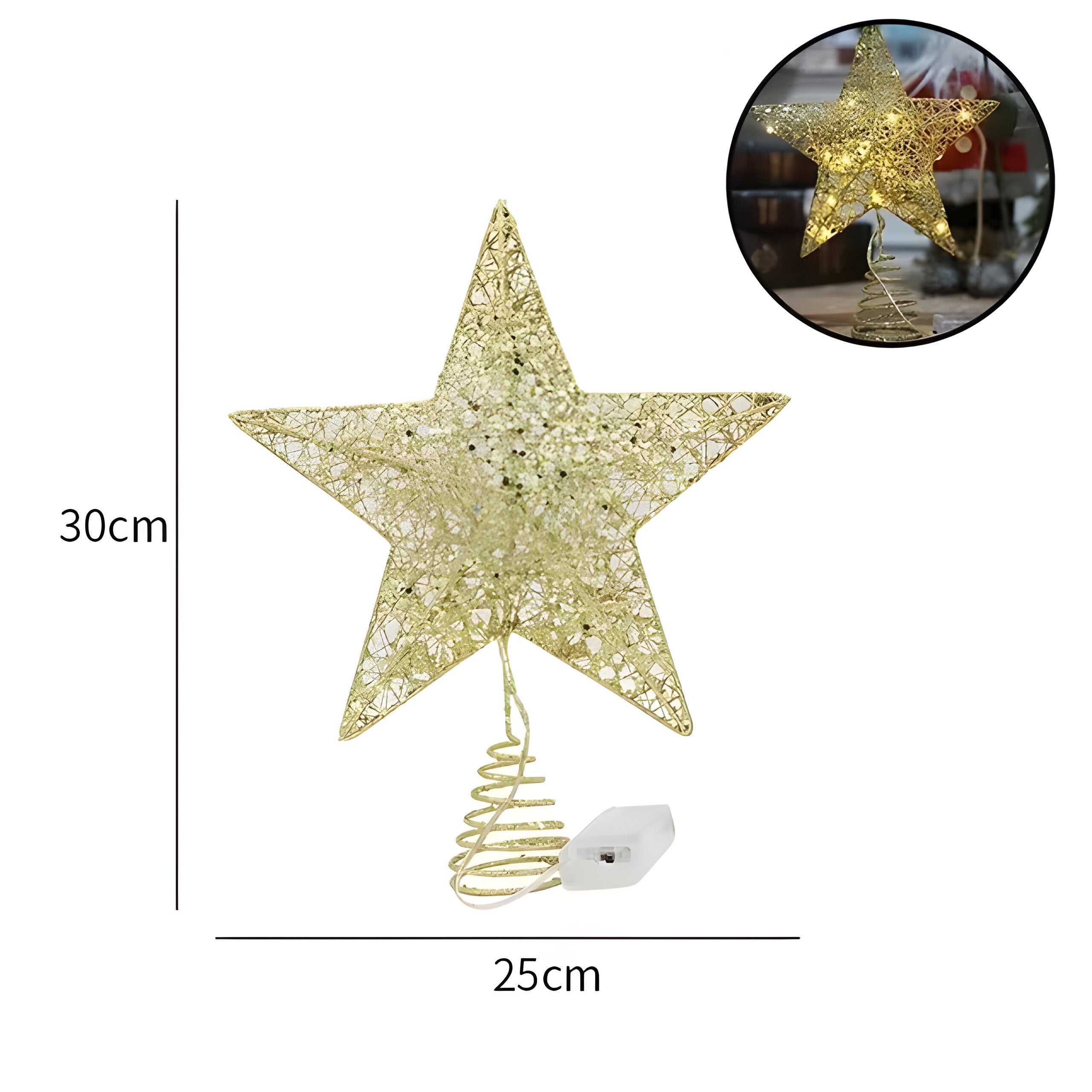 Sternenähnlich Elegant | Oben Stern Ornamente Weihnachtslicht - Beleuchten Sie Ihre Jahresendfeier - 25cm Gold - Sternenähnlich Elegant | Oben Stern Ornamente Weihnachtslicht - Beleuchten Sie Ihre Jahresendfeier - €25 - Concept Düsseldorf