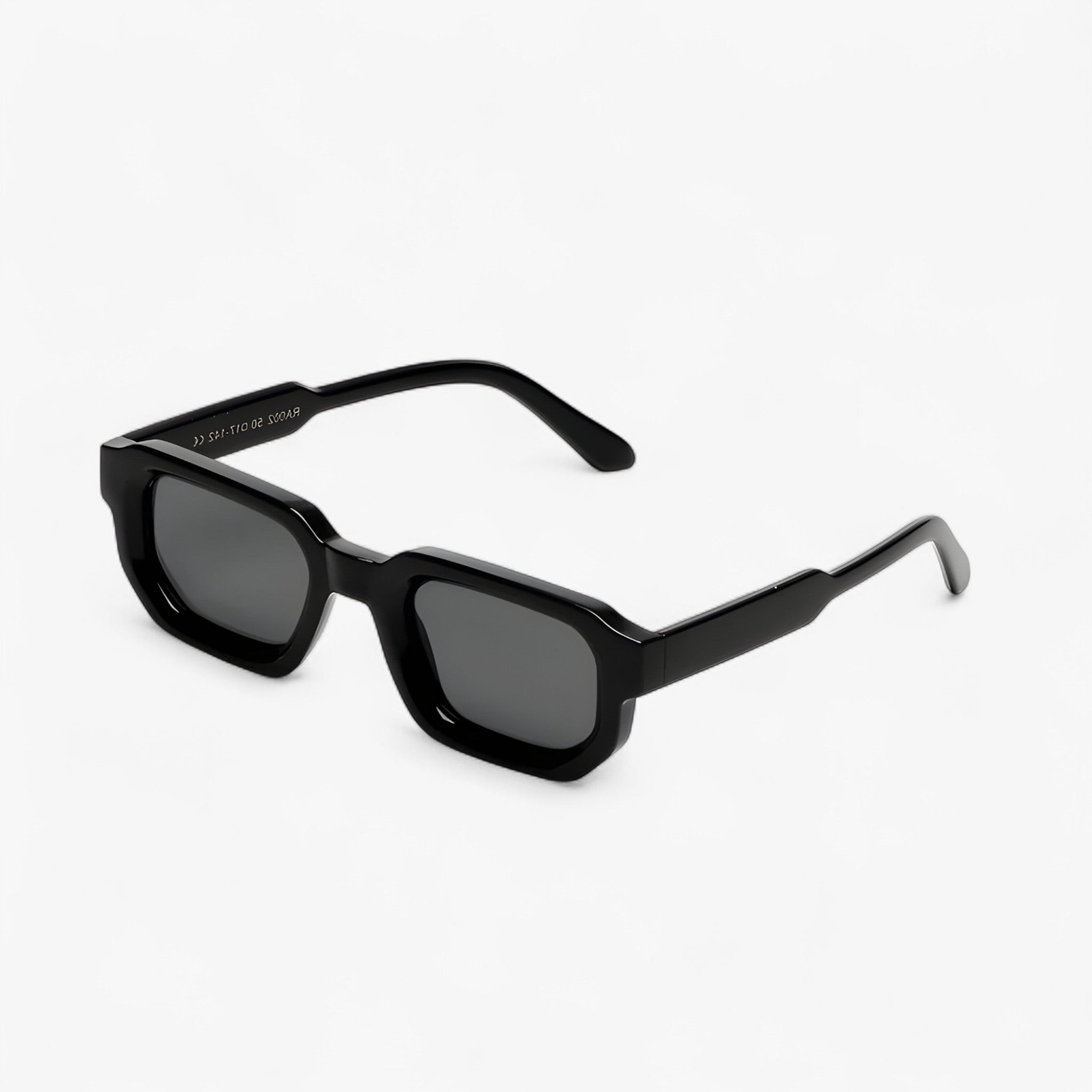Alaric | Luxe unisex quadratische schwarze Sonnenbrille