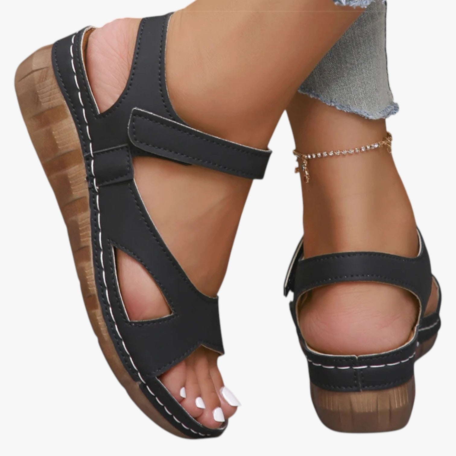 Amira | Damen-Sandalen Bequeme Leichte mit Flacherabsatz